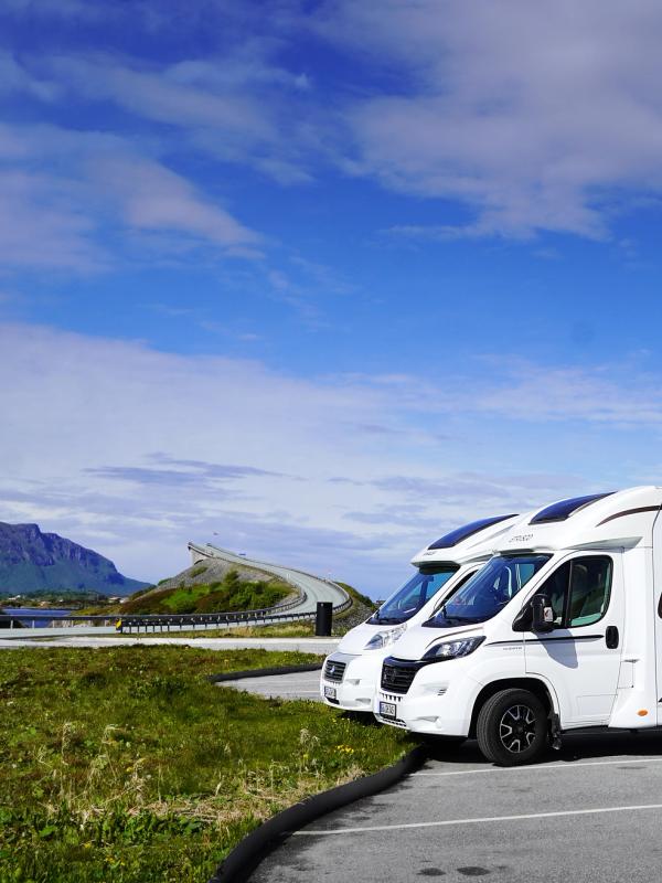 Motorhomes at the Atlantic road.