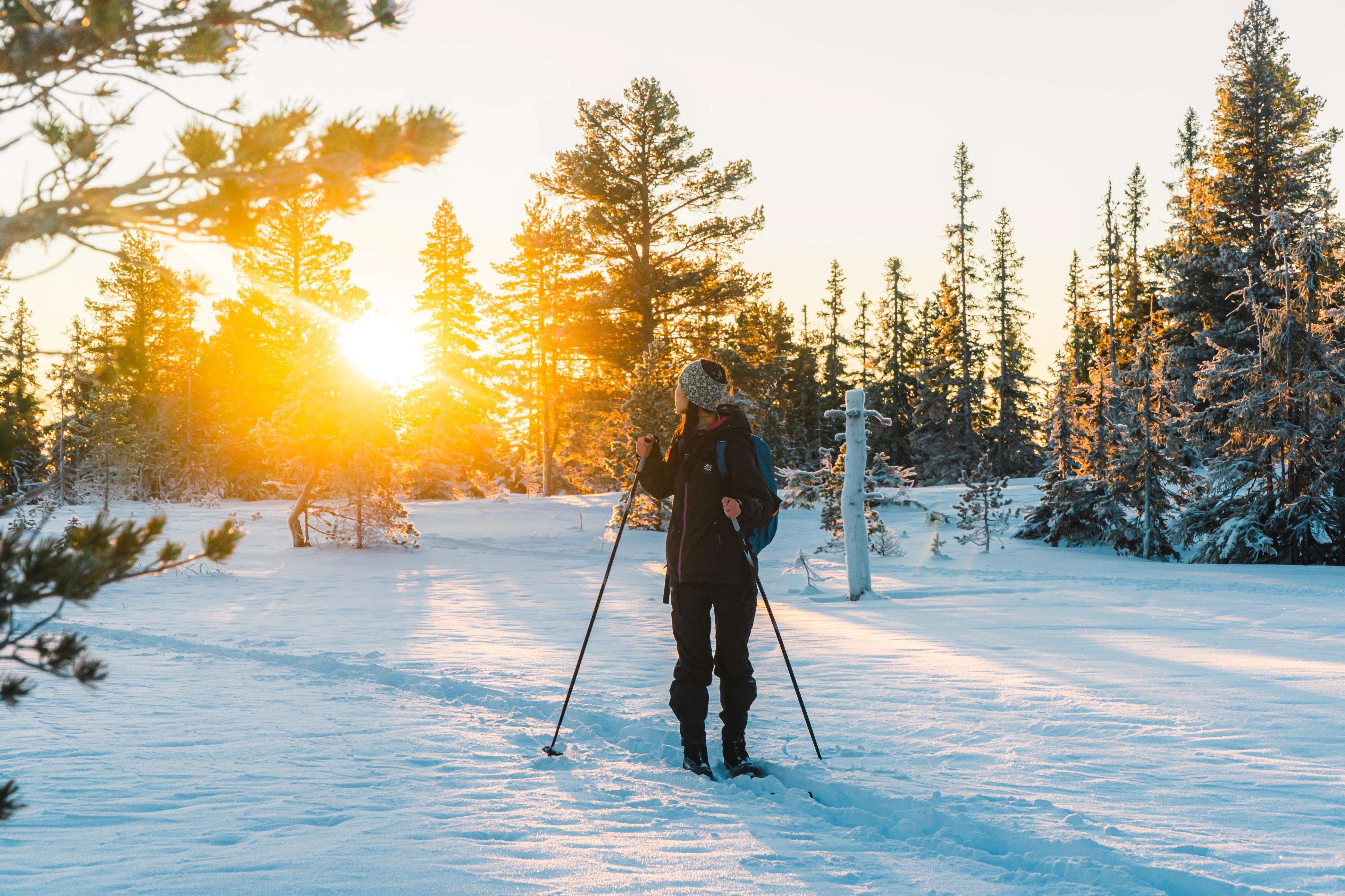 Women skiing in Bymarka, Trondheim