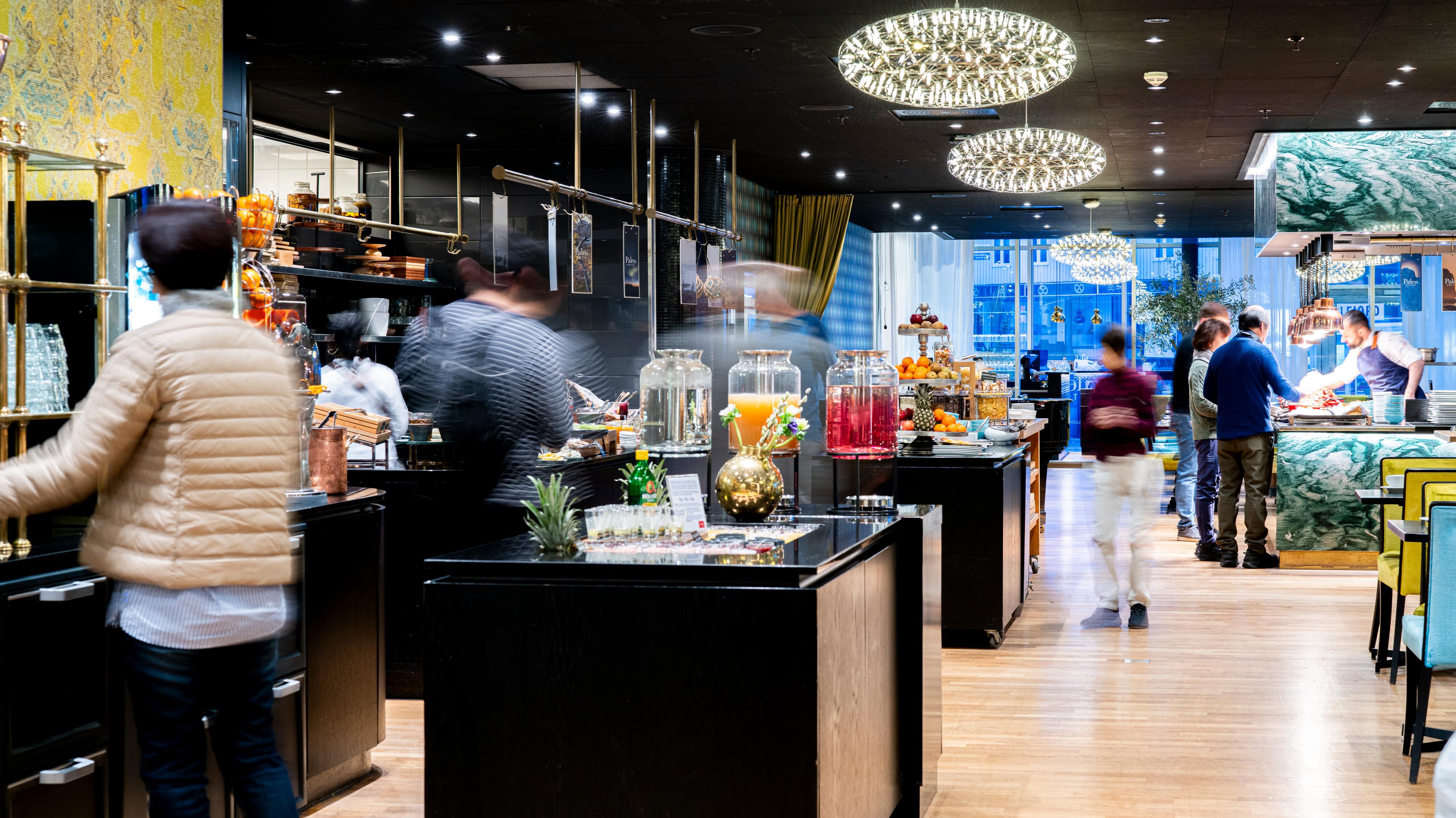 Breakfast buffet at Thon Hotel Lofoten