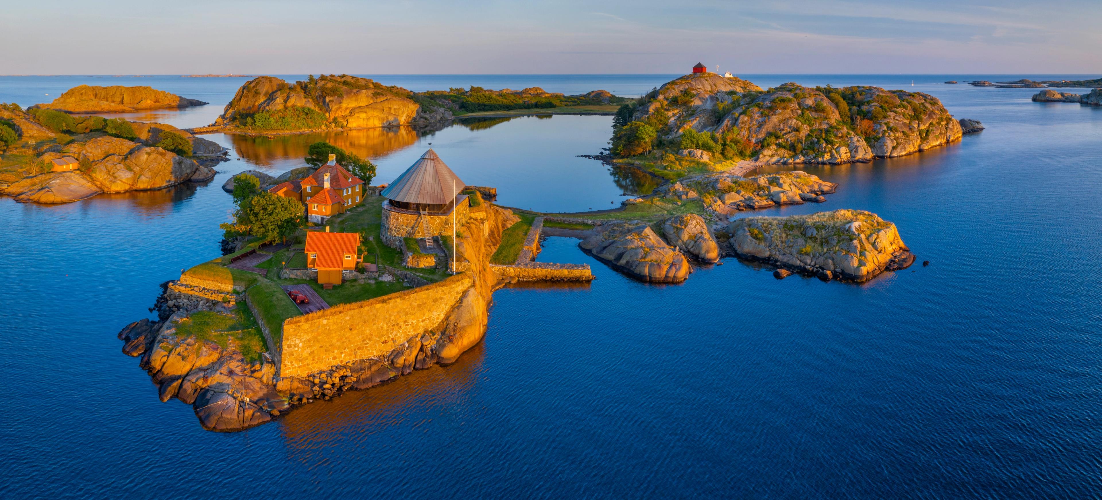 A fortress on an island in the sea