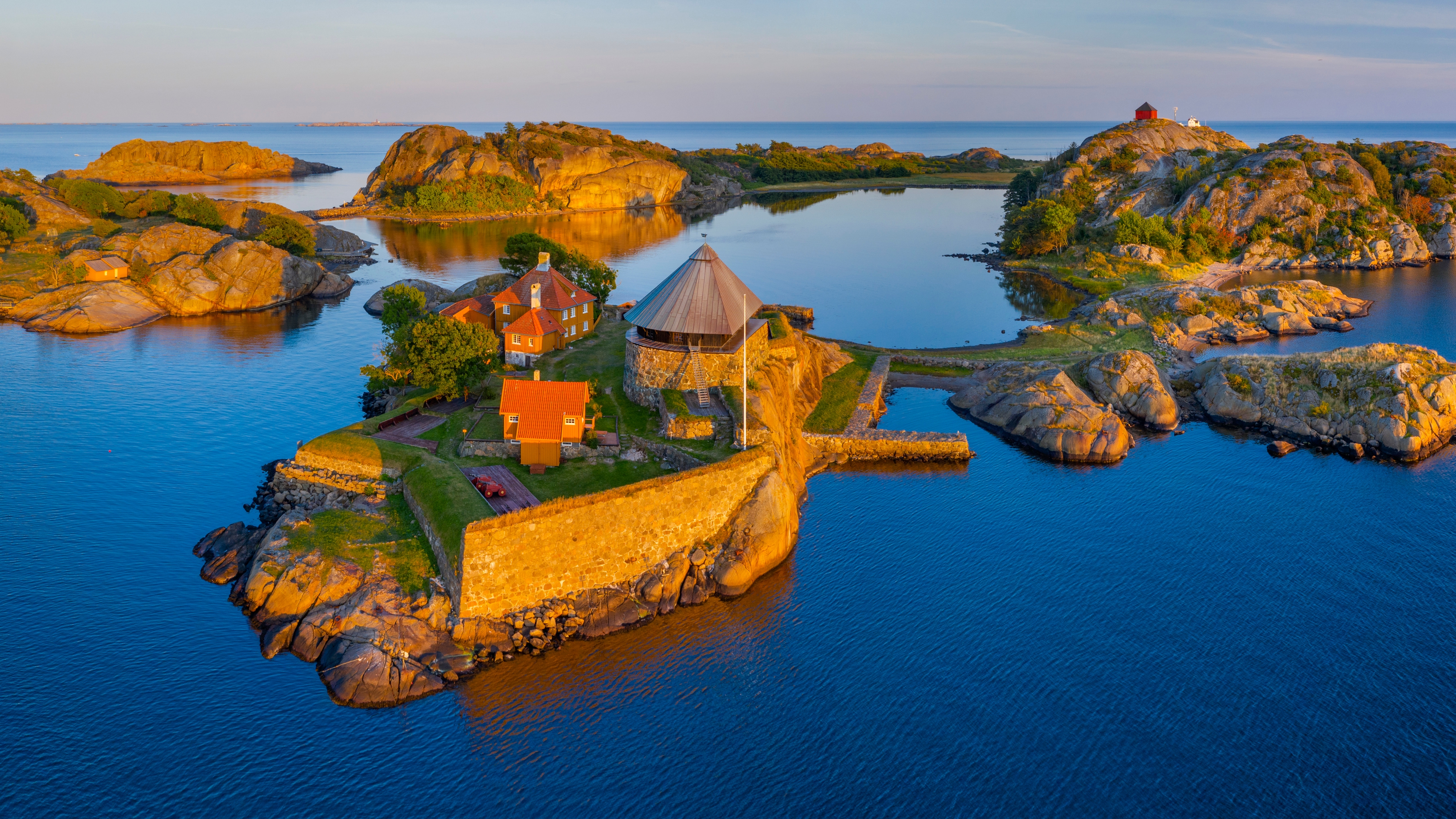 A fortress on an island in the sea