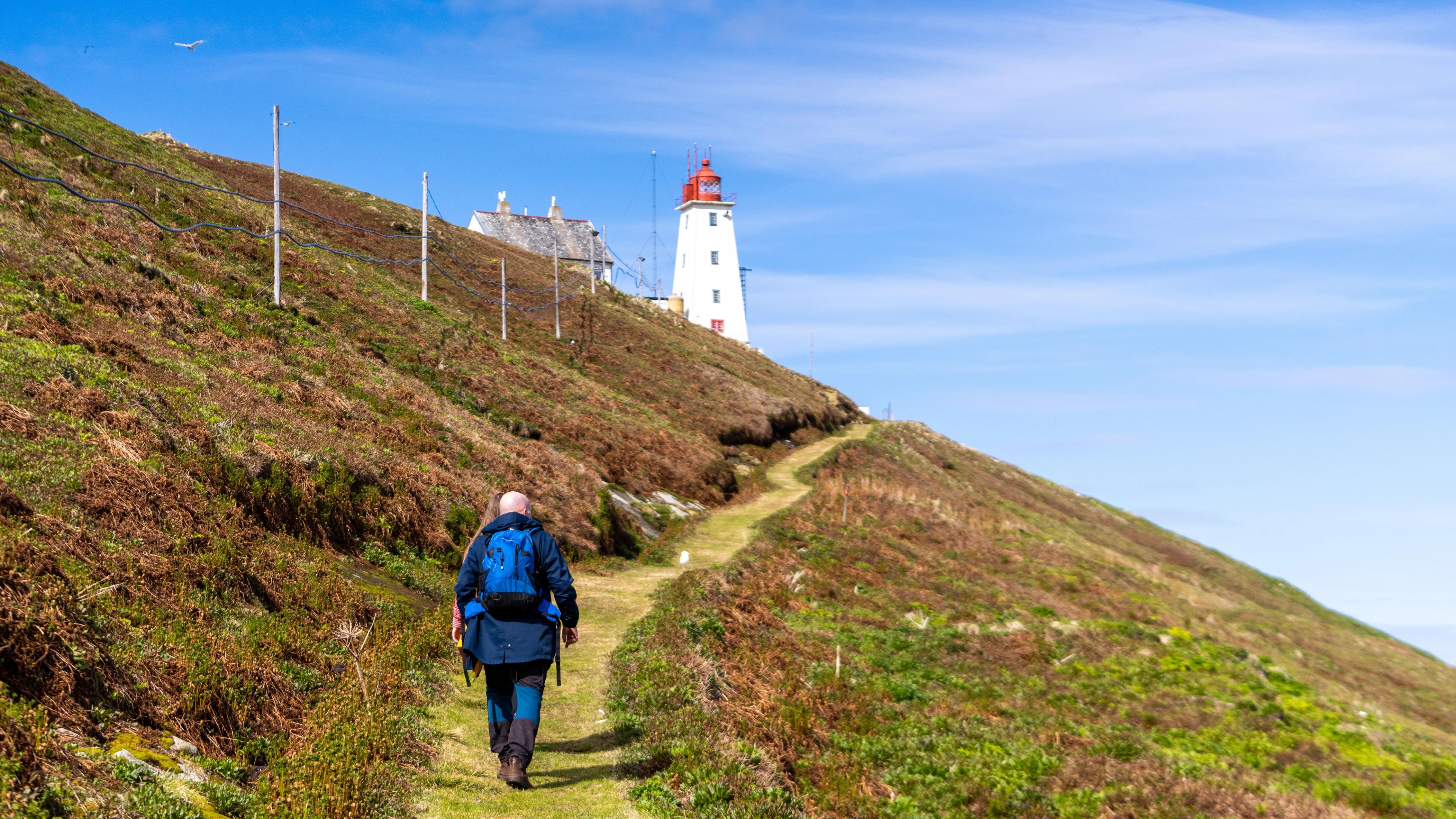 Vardø lighthouse at Hornøya island outside of Vardø in Varanger, Northern Norway
