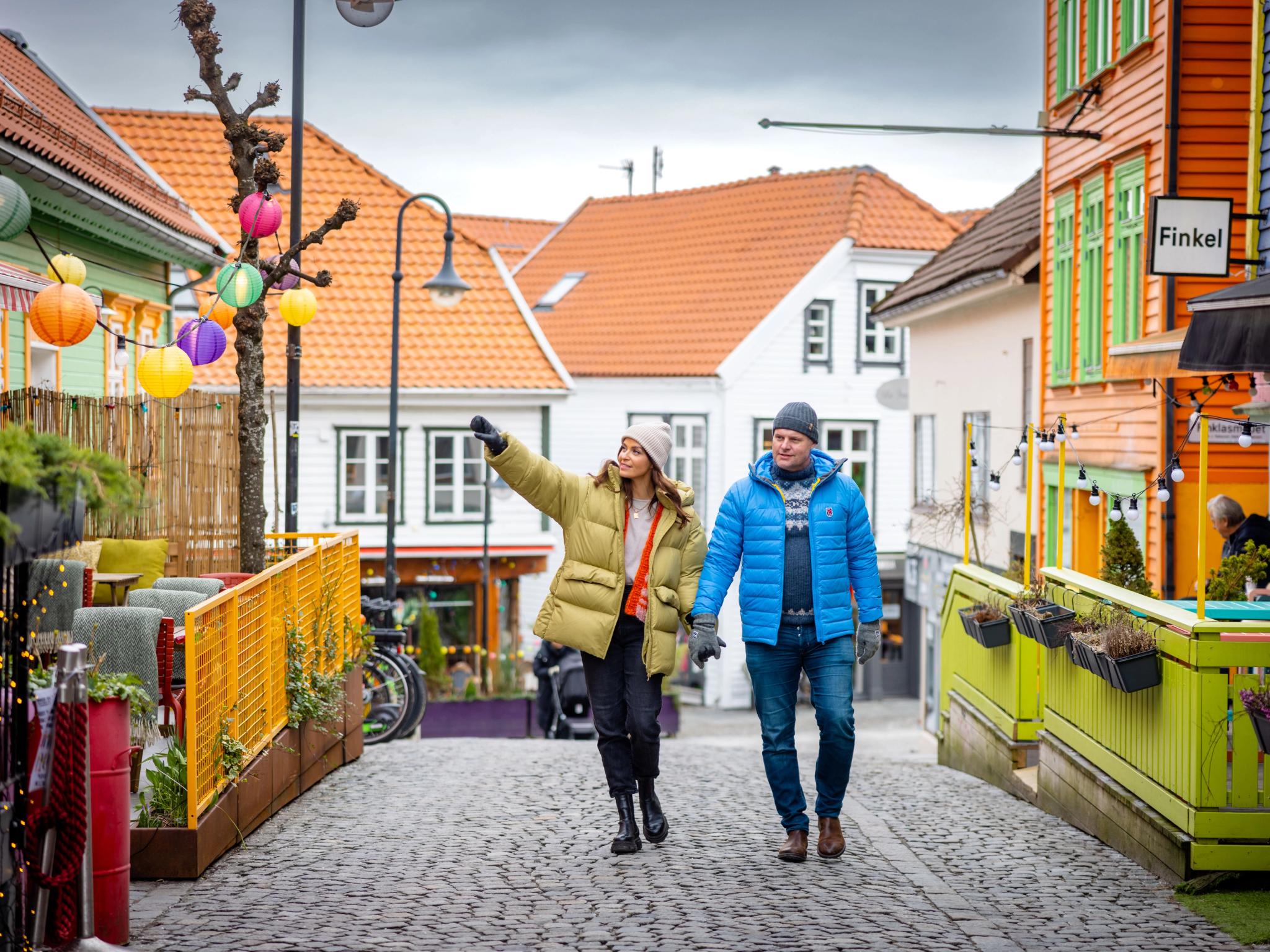 Walking in Fargegata in Stavanger