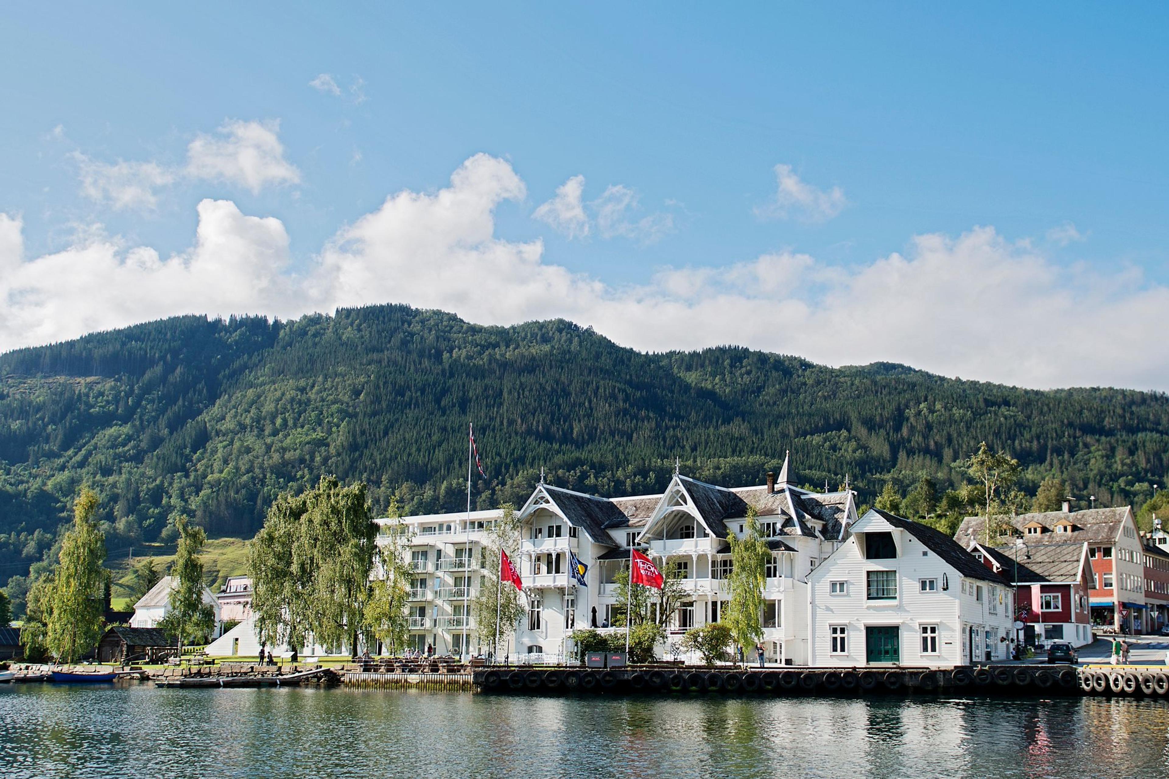 Wooden houses by the water in Norheimsund