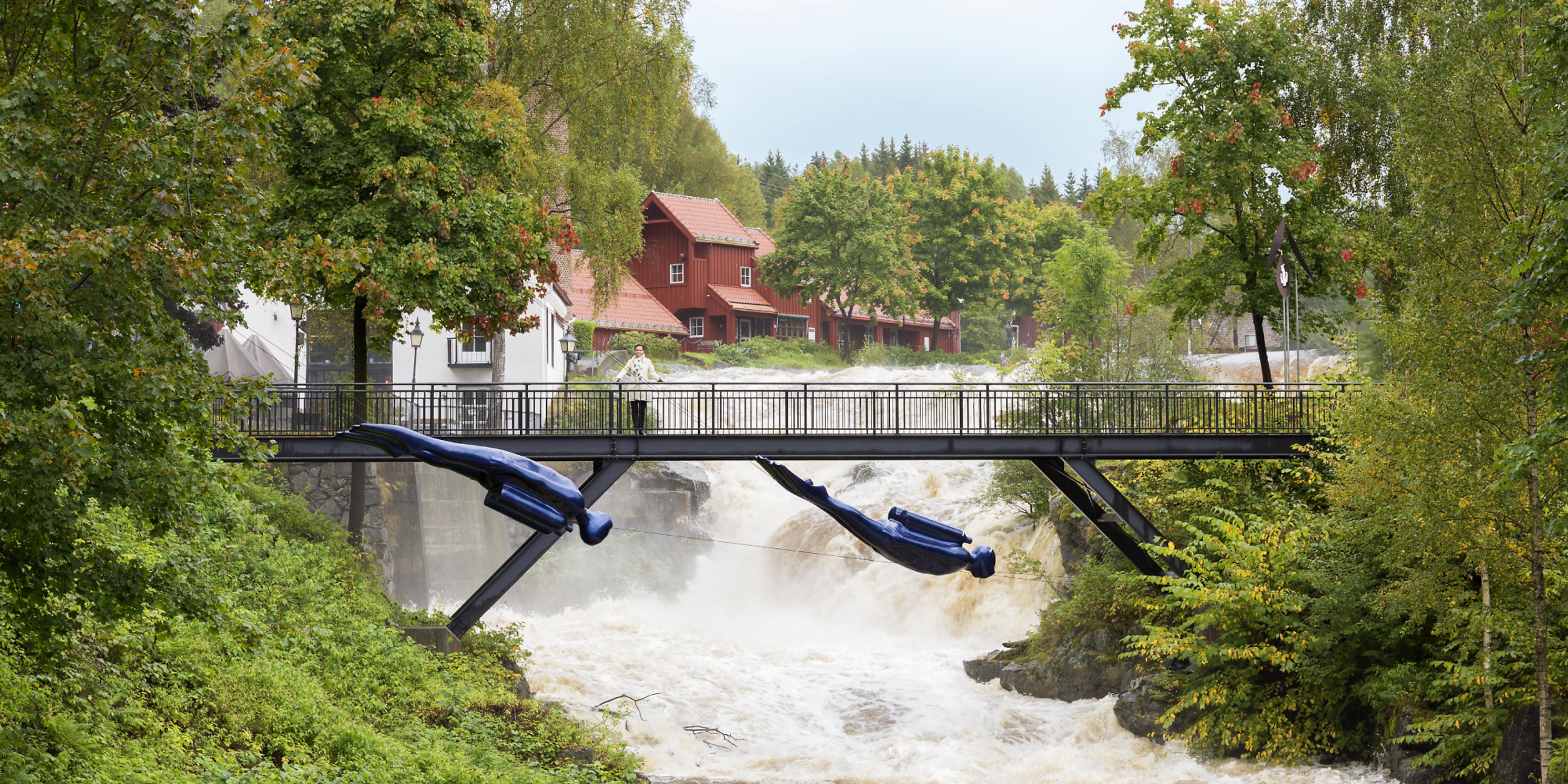 Idyllic waterfall at Bærums Verk
