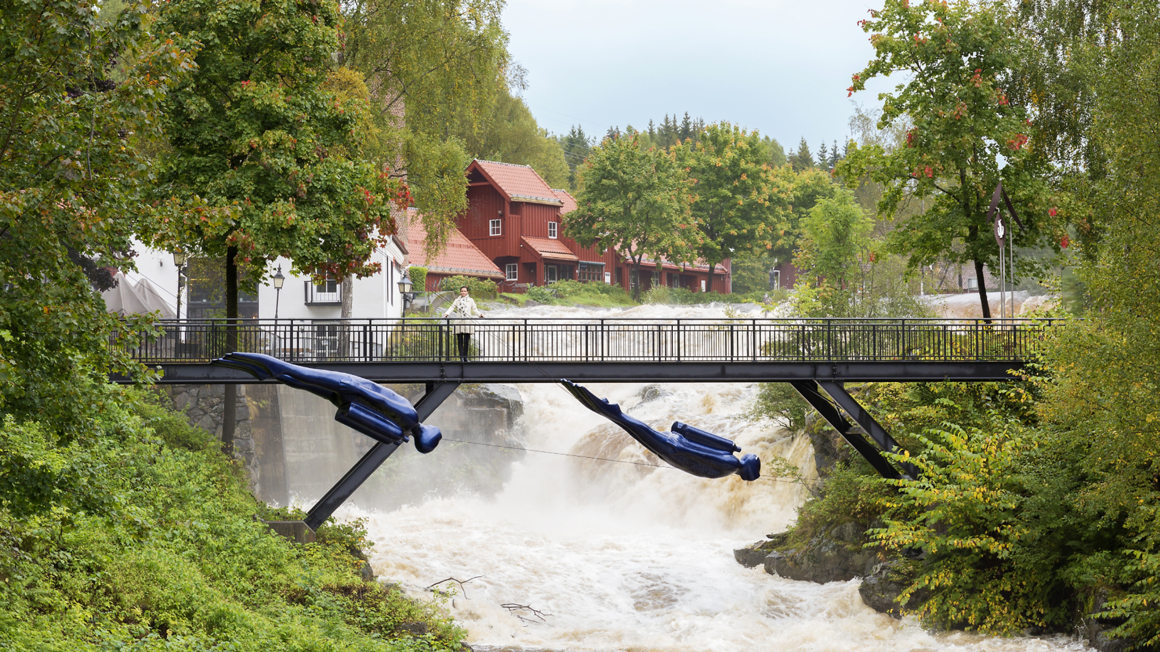 Idyllic waterfall at Bærums Verk