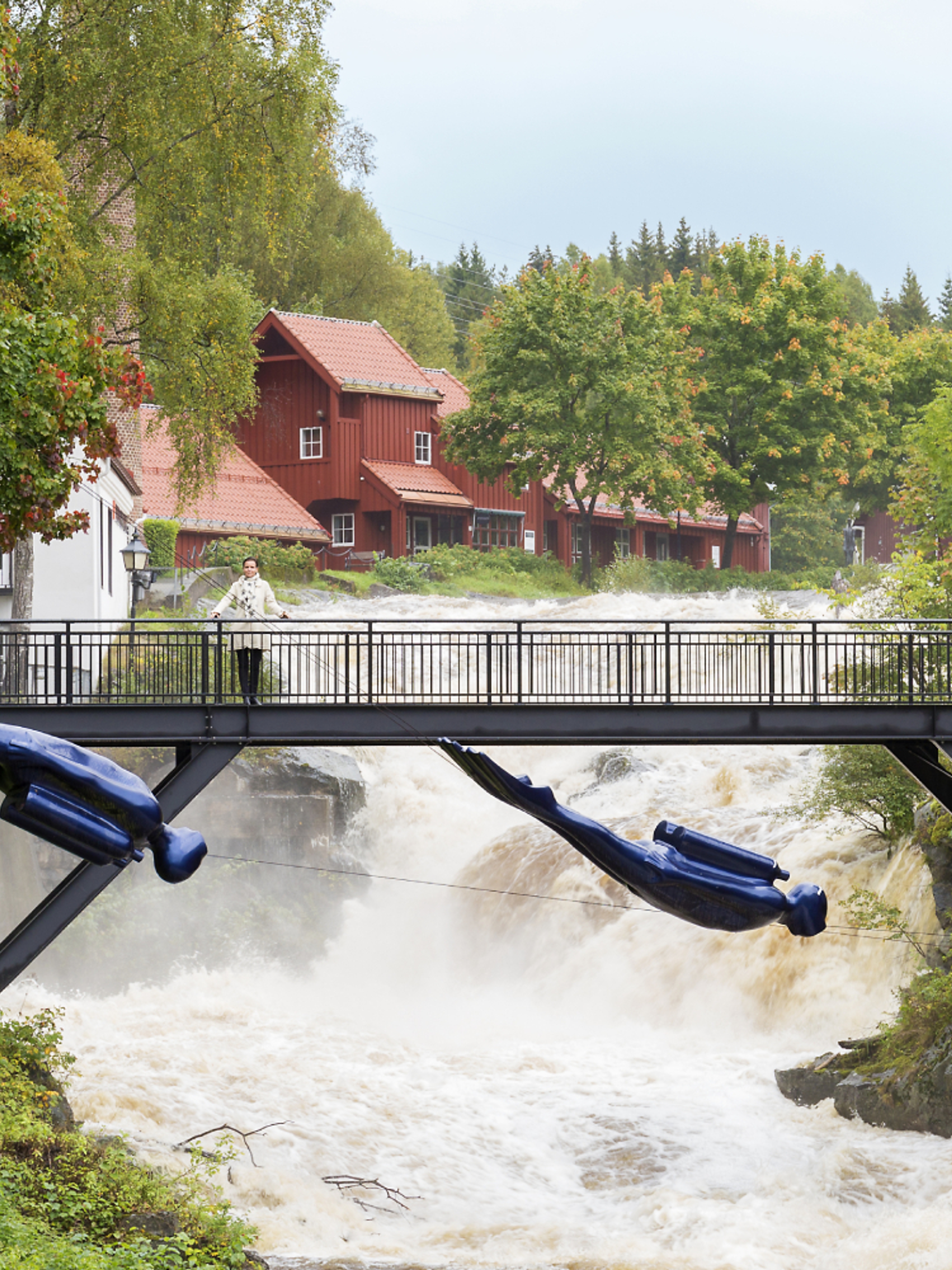 Idyllic waterfall at Bærums Verk