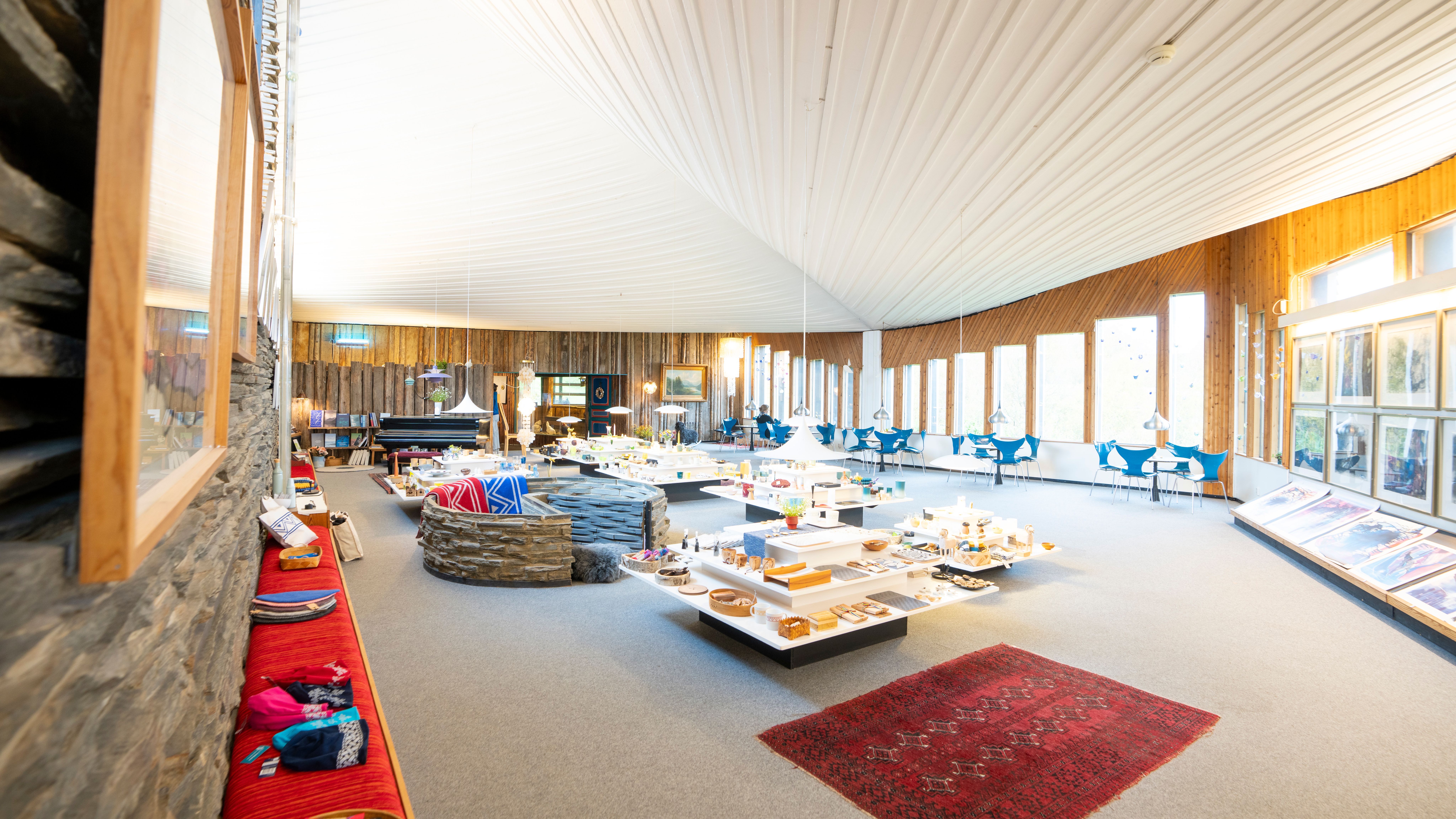 Part of the interior of Juhls Silver Gallery in Kautokeino