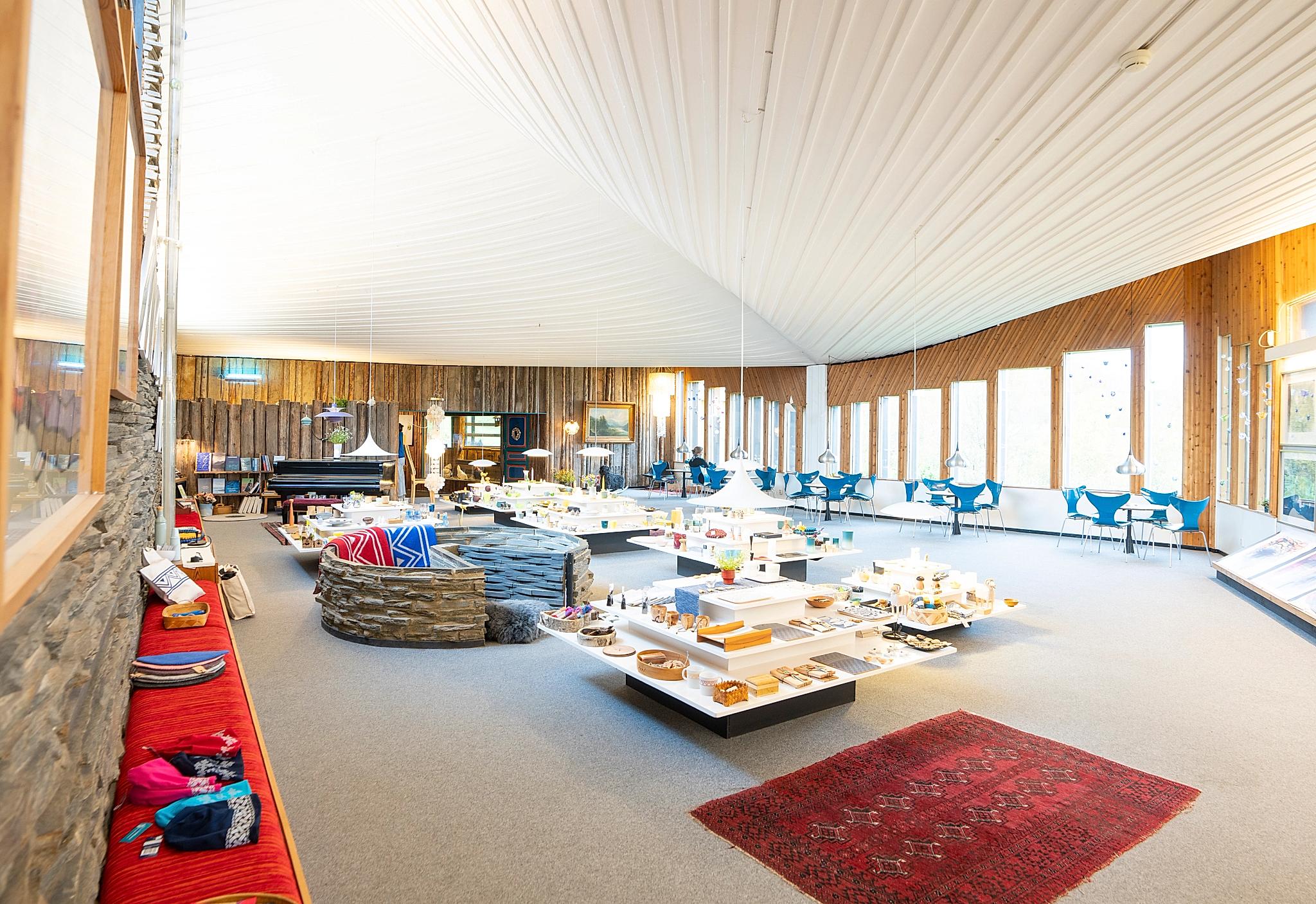 Part of the interior of Juhls Silver Gallery in Kautokeino