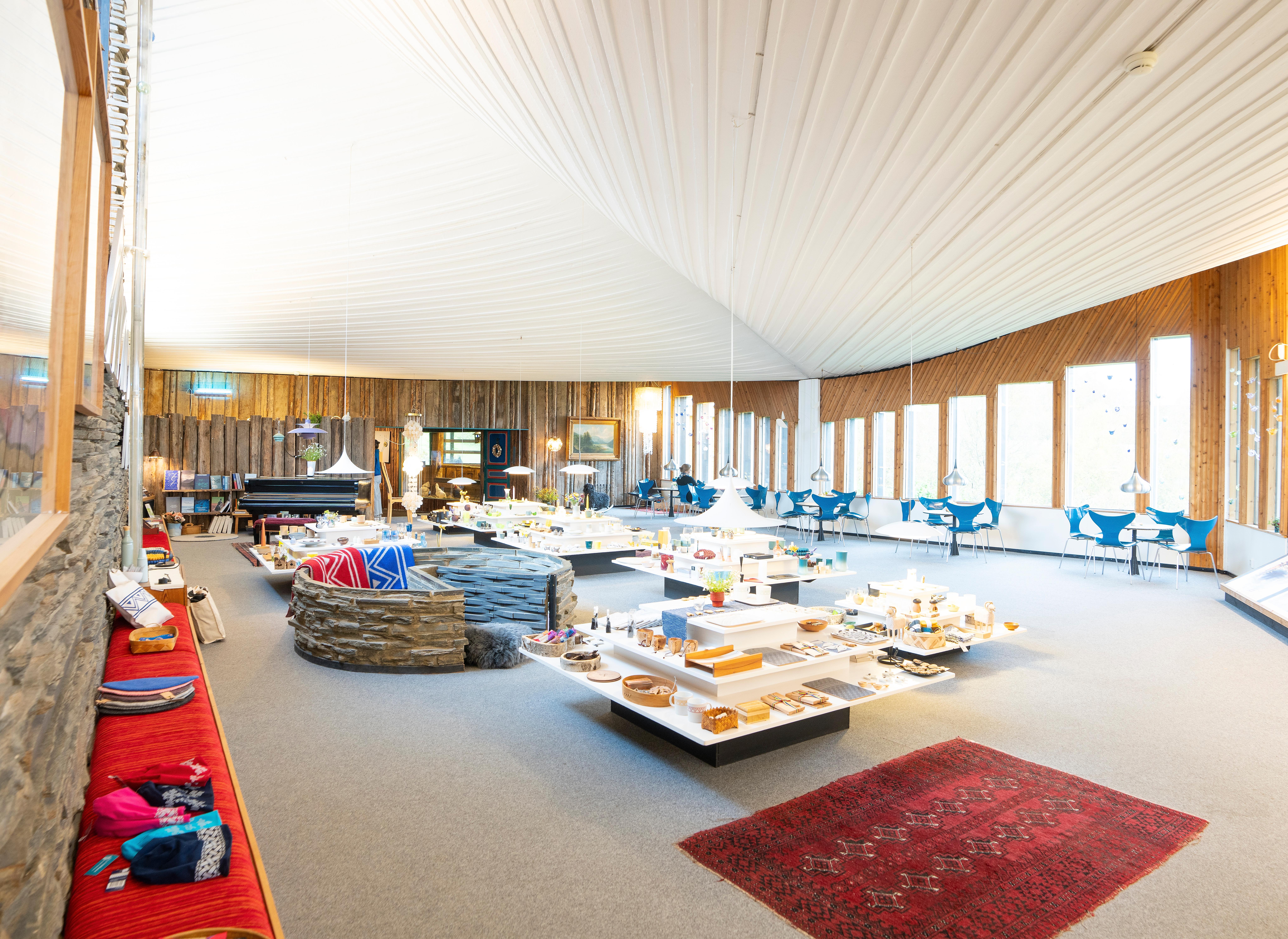 Part of the interior of Juhls Silver Gallery in Kautokeino