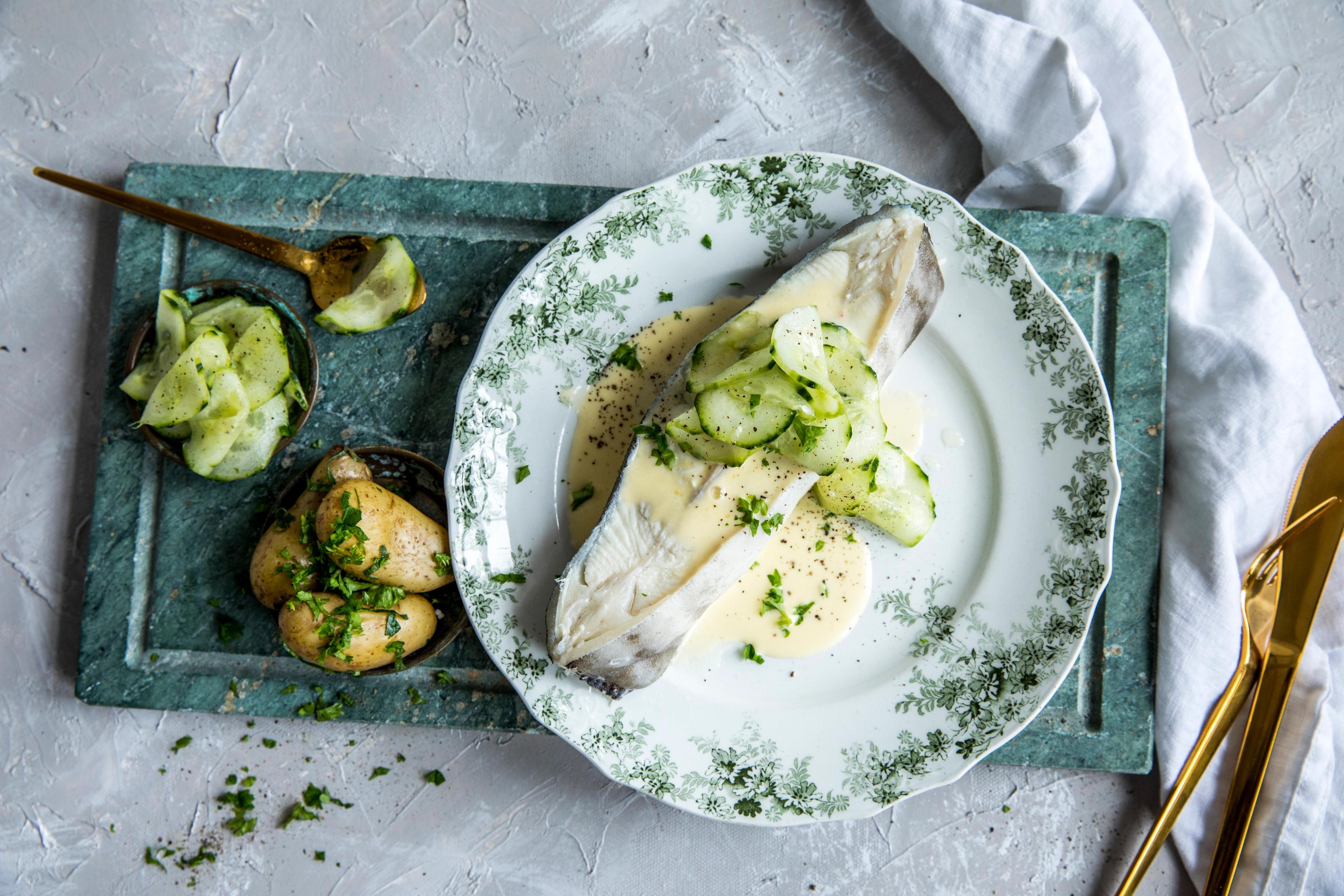 Norwegian traditional Christmas halibut