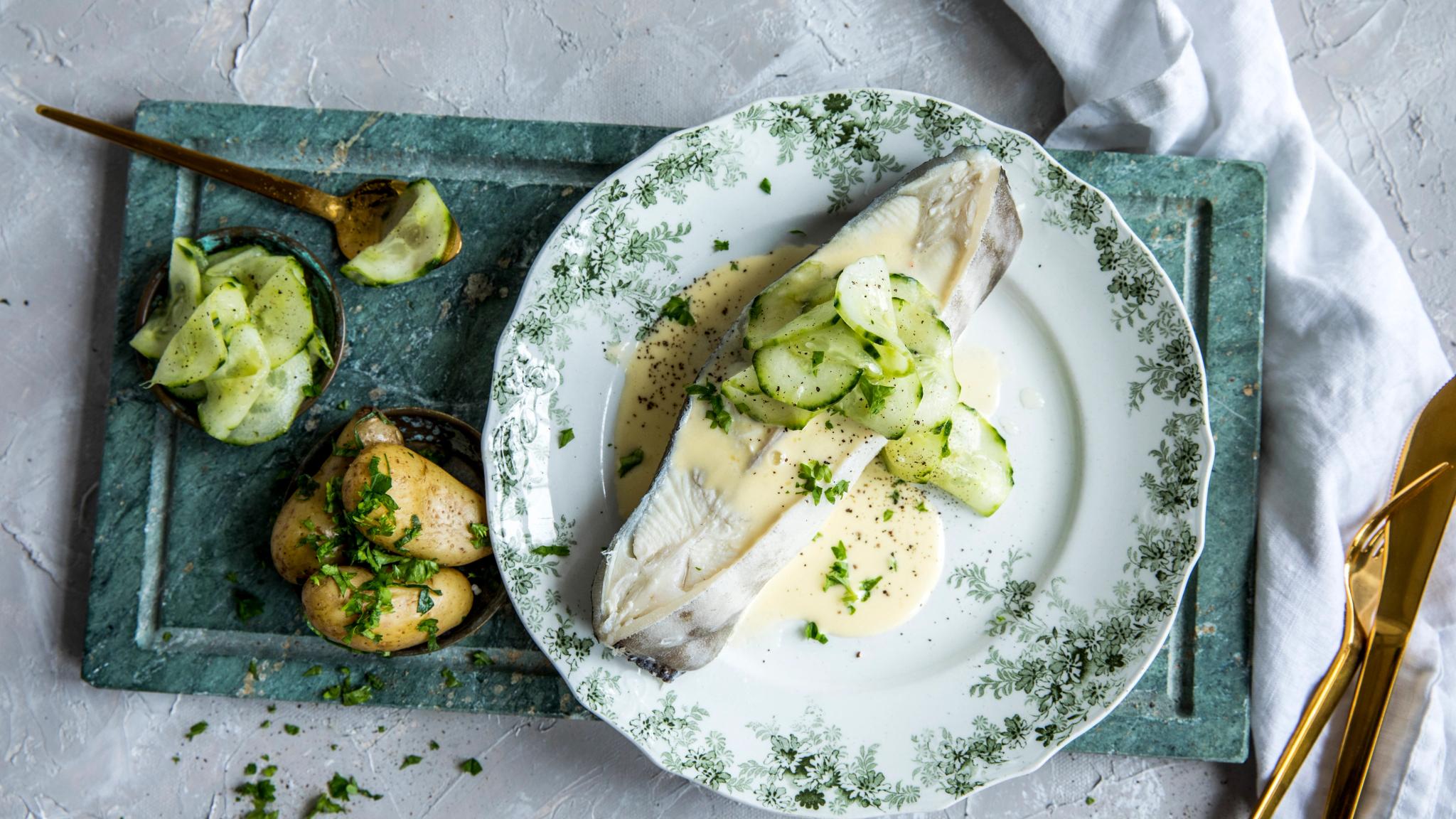 Norwegian traditional Christmas halibut