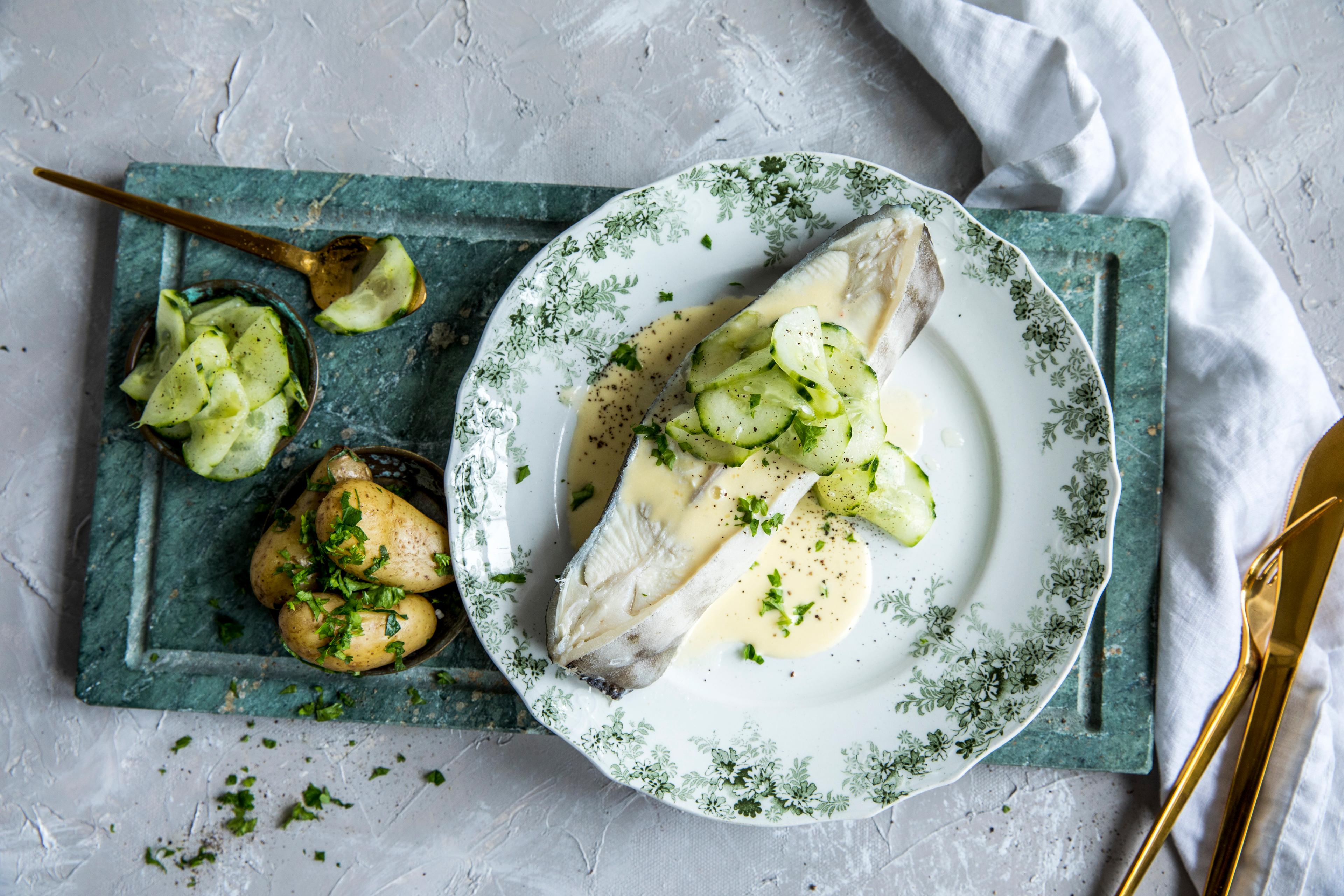 Norwegian traditional Christmas halibut