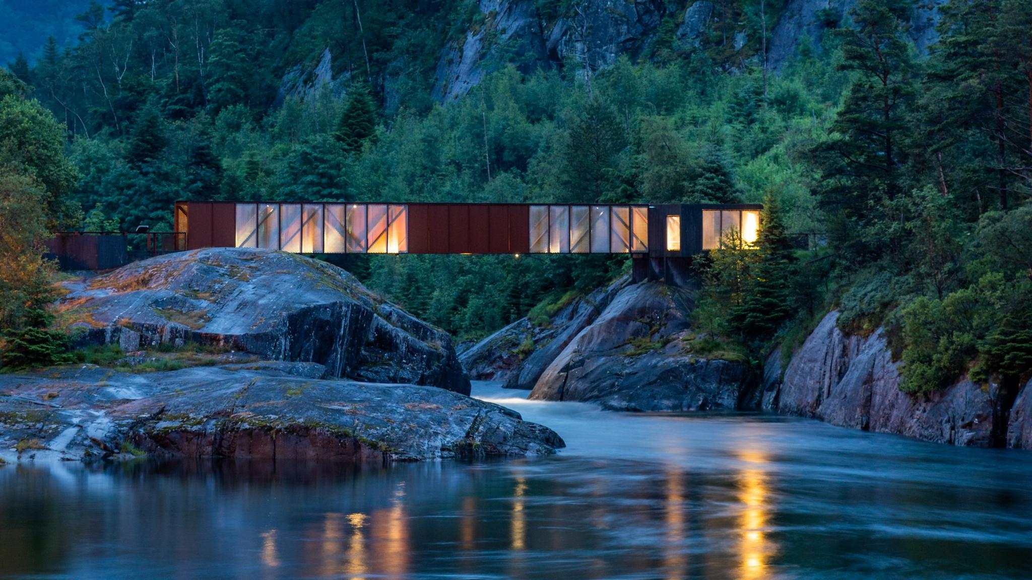 Høsebrua in Suldal, Ryfylke, Fjord Norway