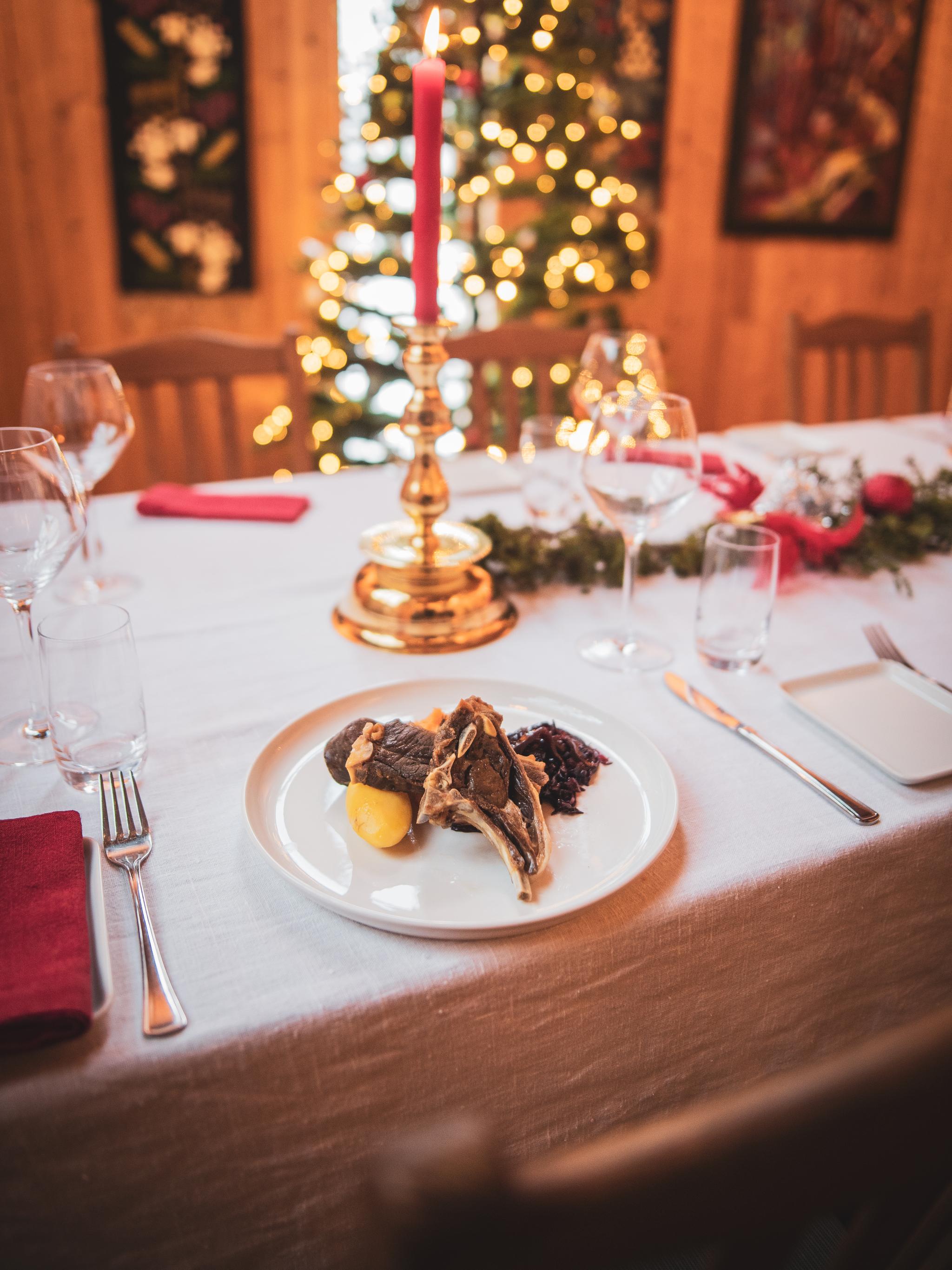 Norwegian pinnekjøtt at Christmas eve