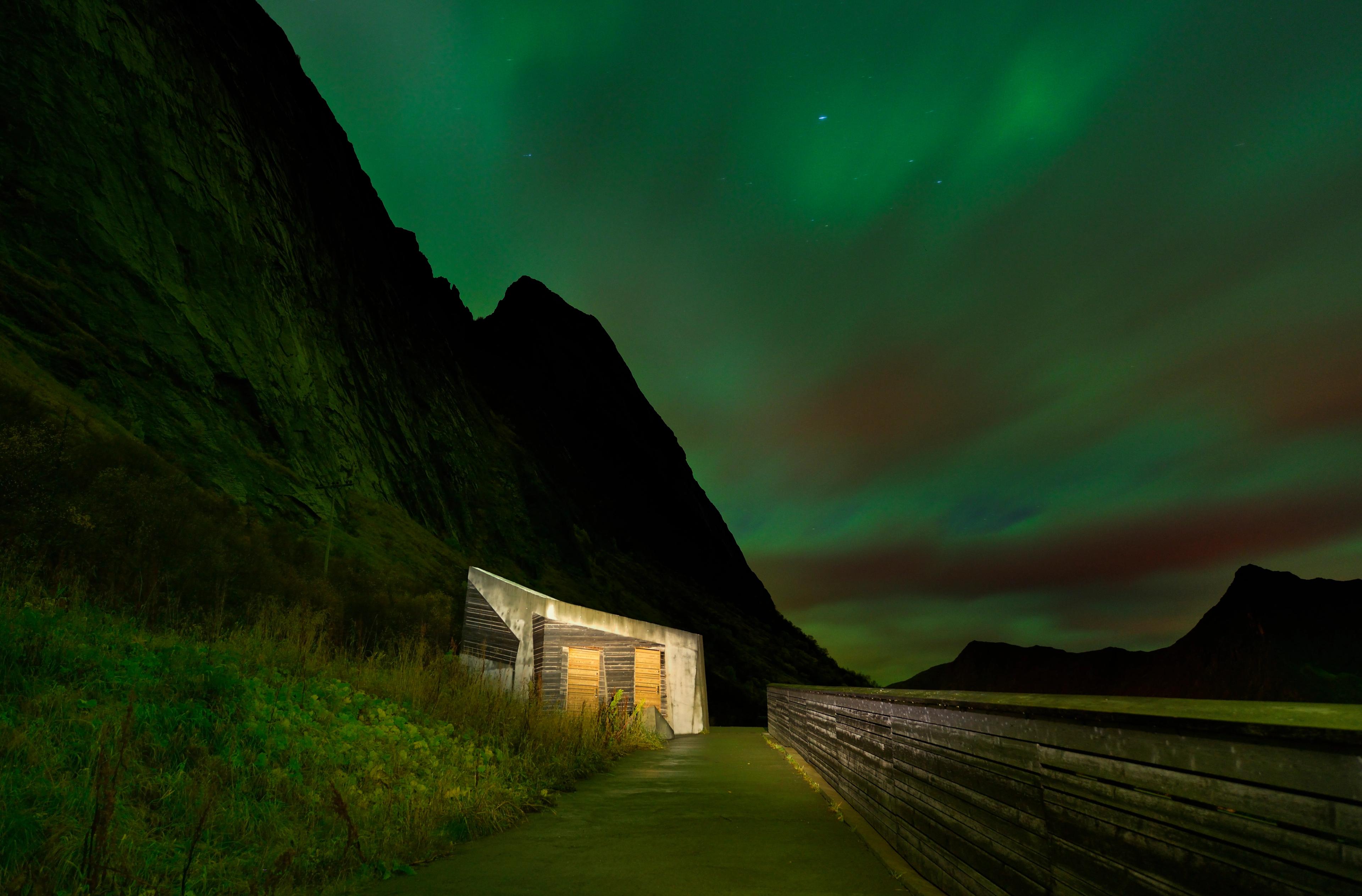 Restroom at Tungeneset, Norwegian Scenic Route Senja in Northern Norway