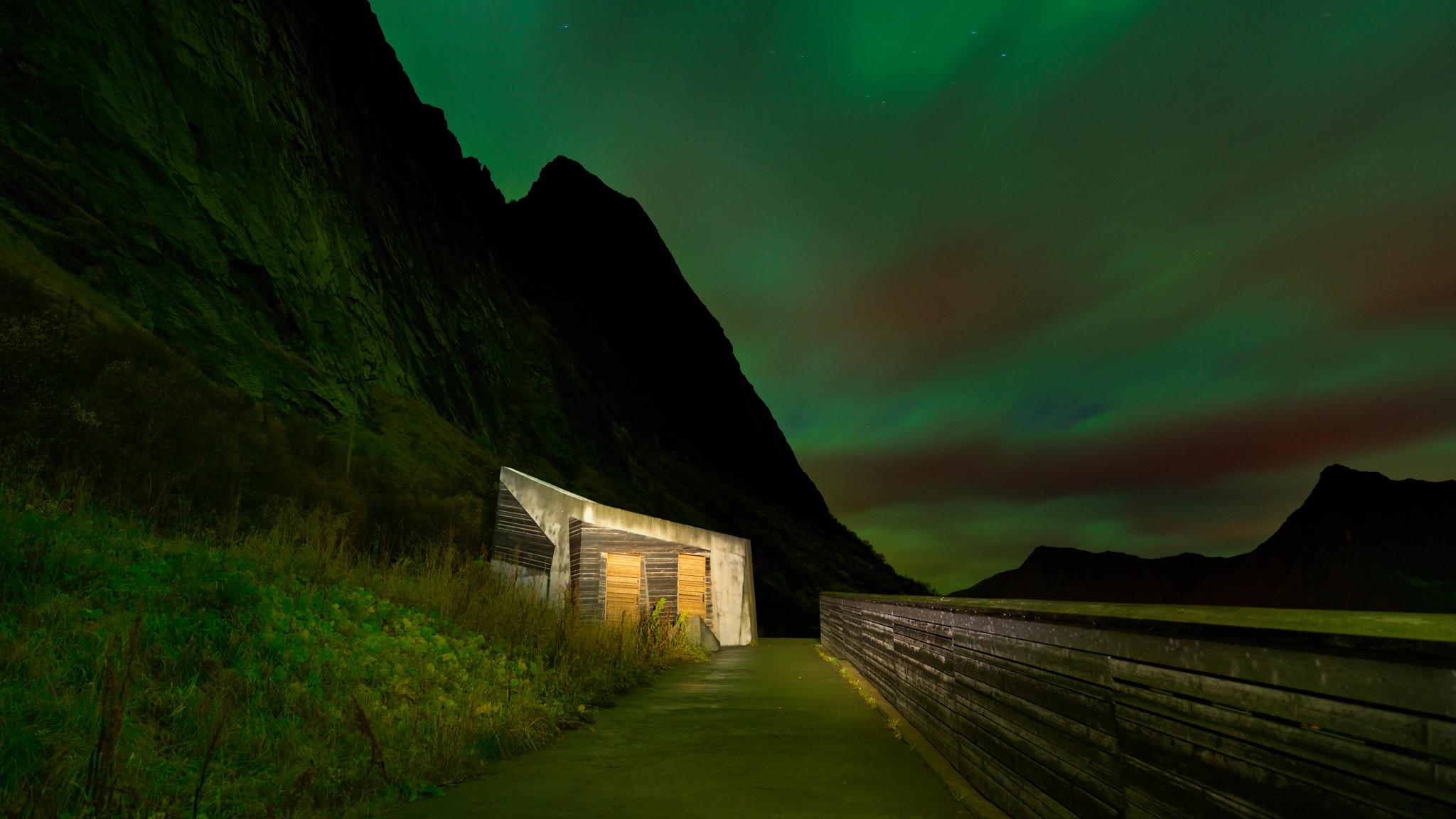 Restroom at Tungeneset, Norwegian Scenic Route Senja in Northern Norway