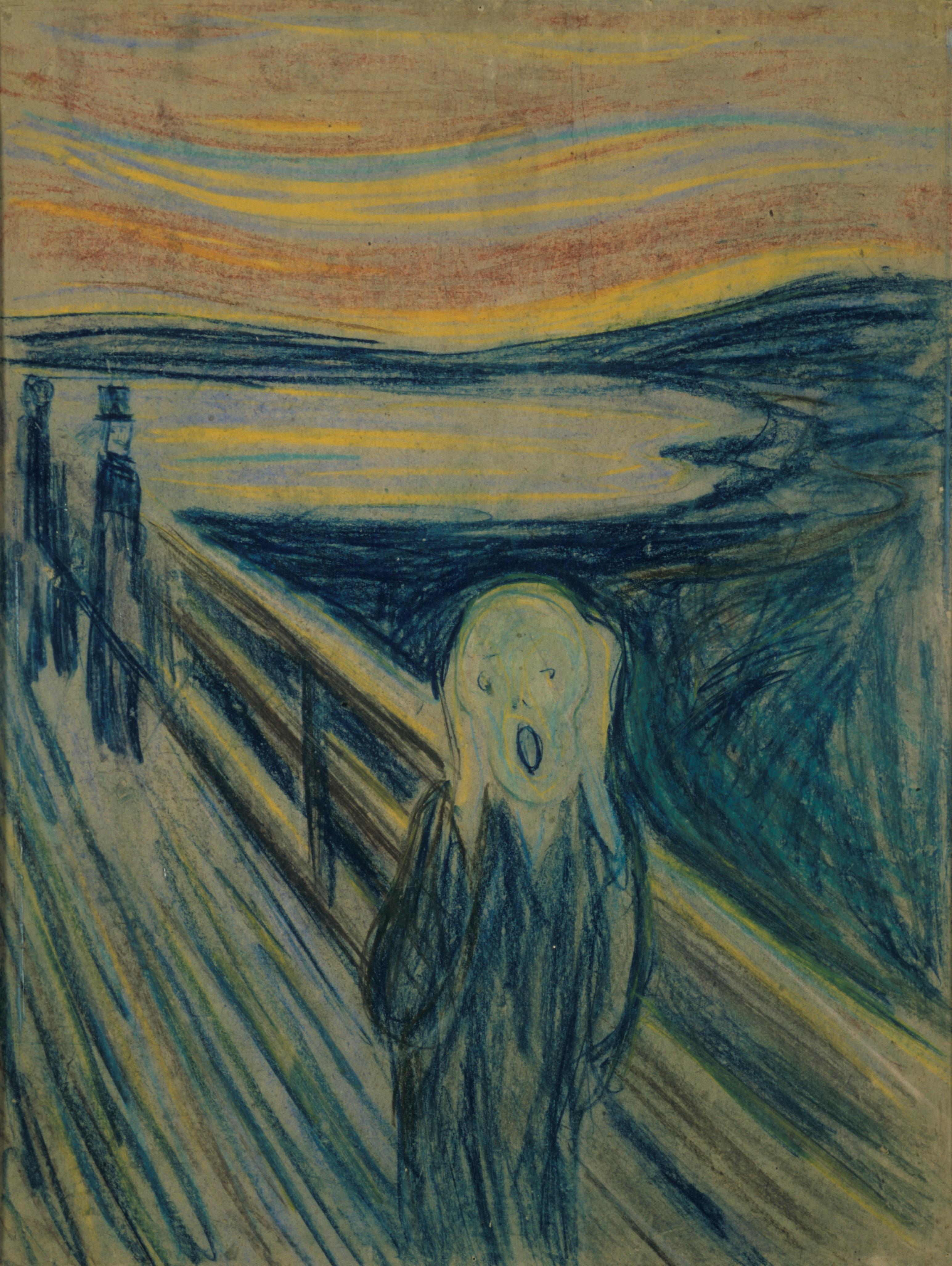 The painting of The Scream (Skrik) by Edvard Munch