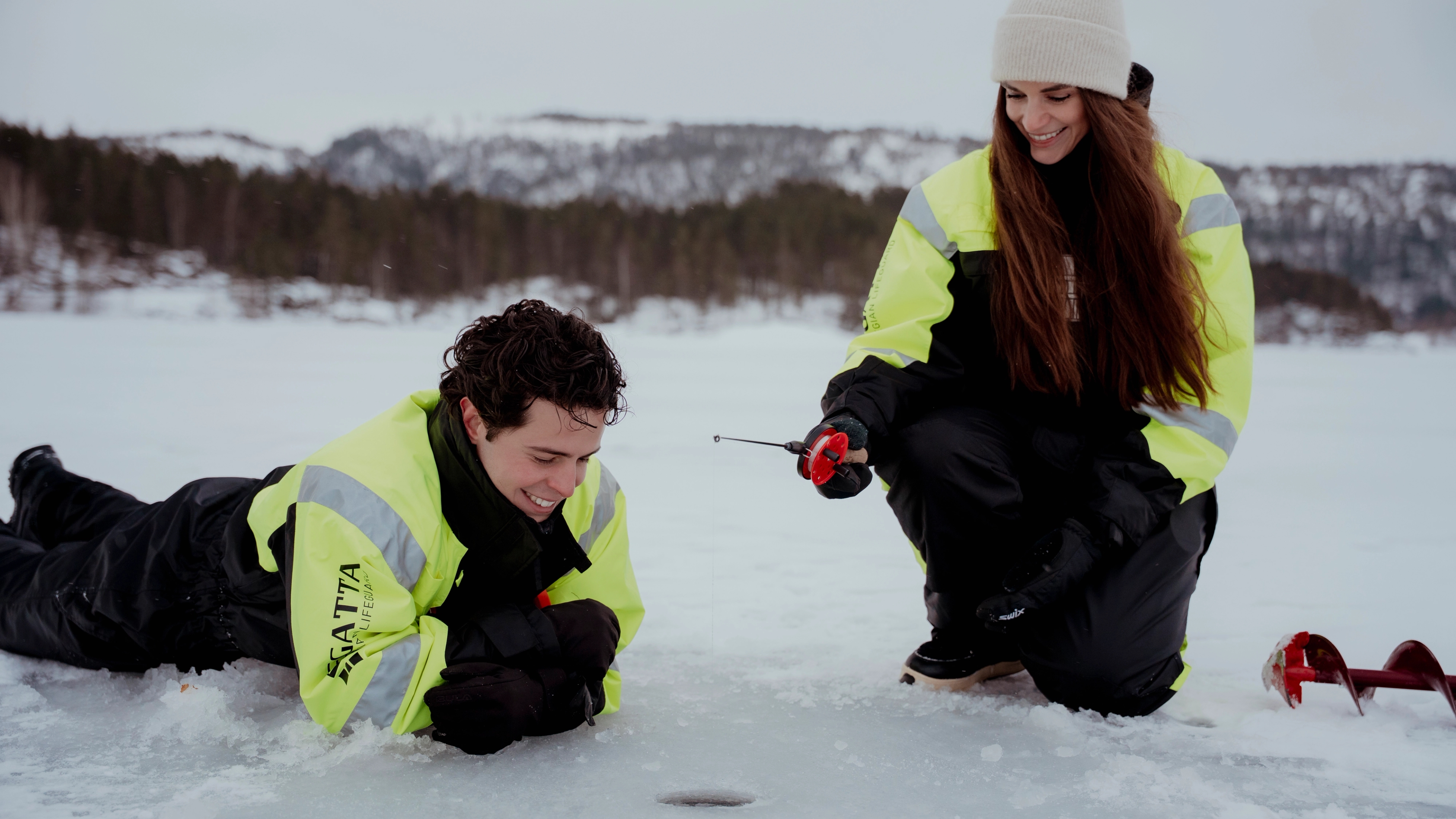 Ice fishing in Evje, Setesdal