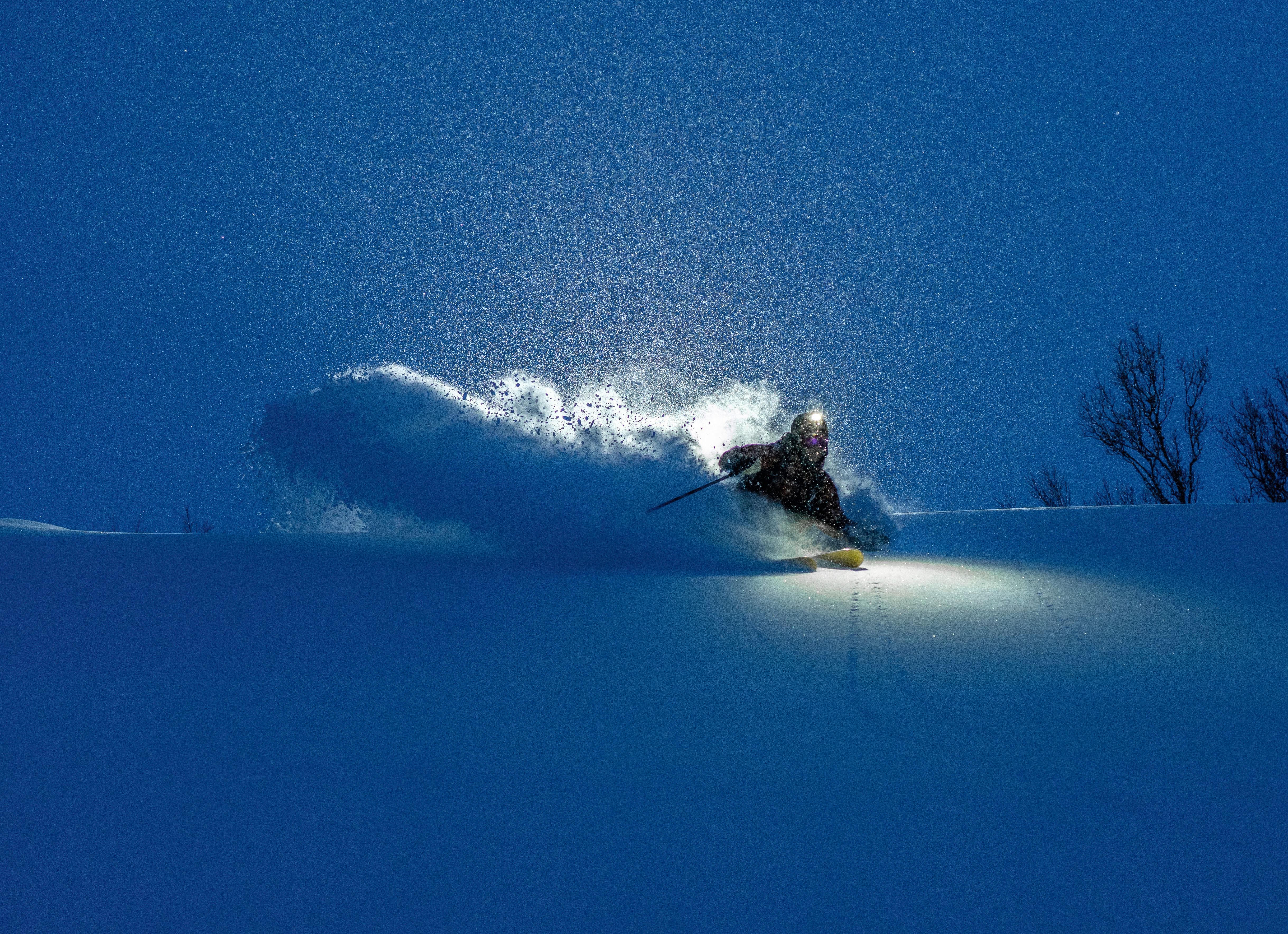 Man skiing in the Lyngenfjord