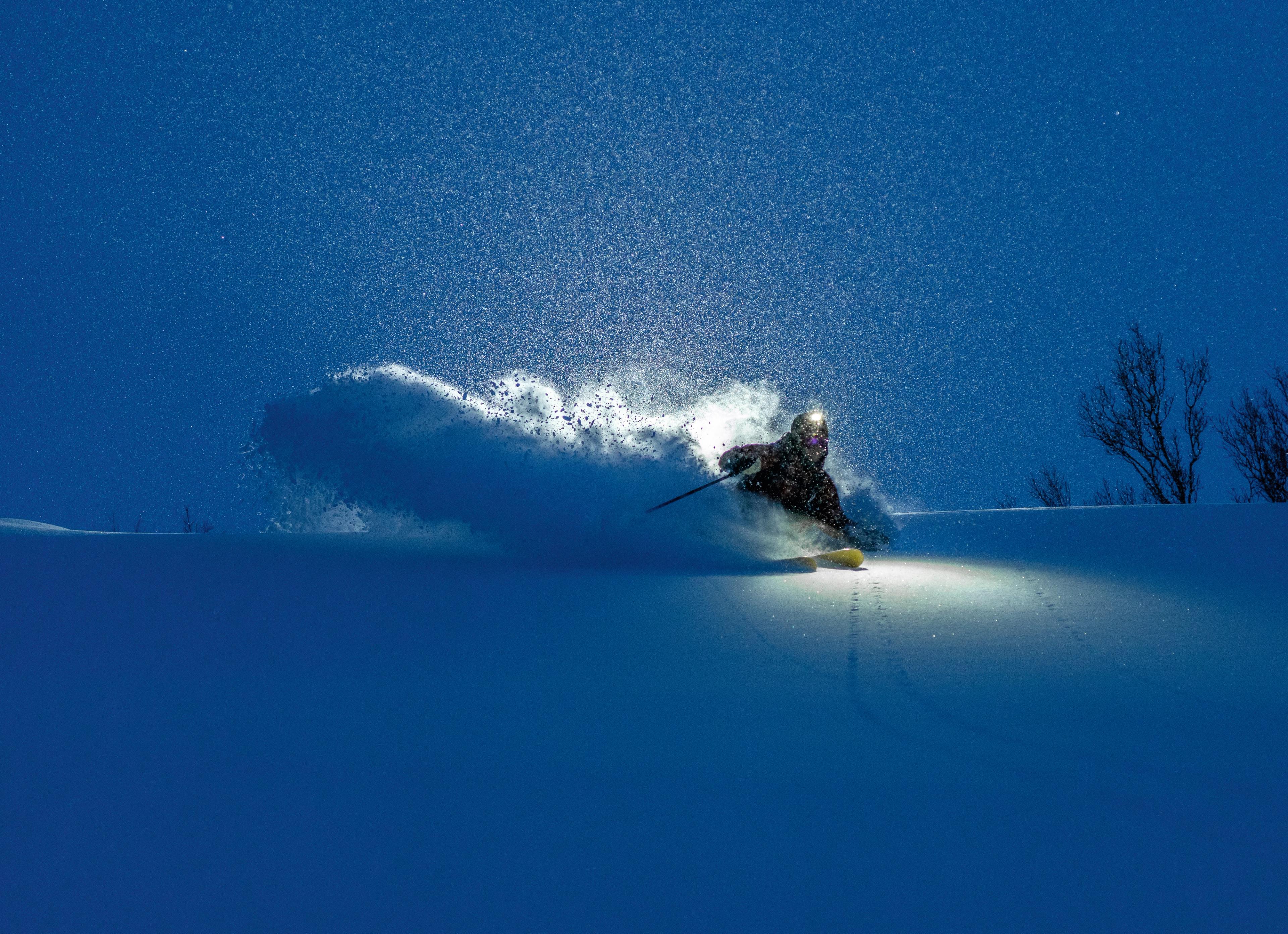 Man skiing in the Lyngenfjord
