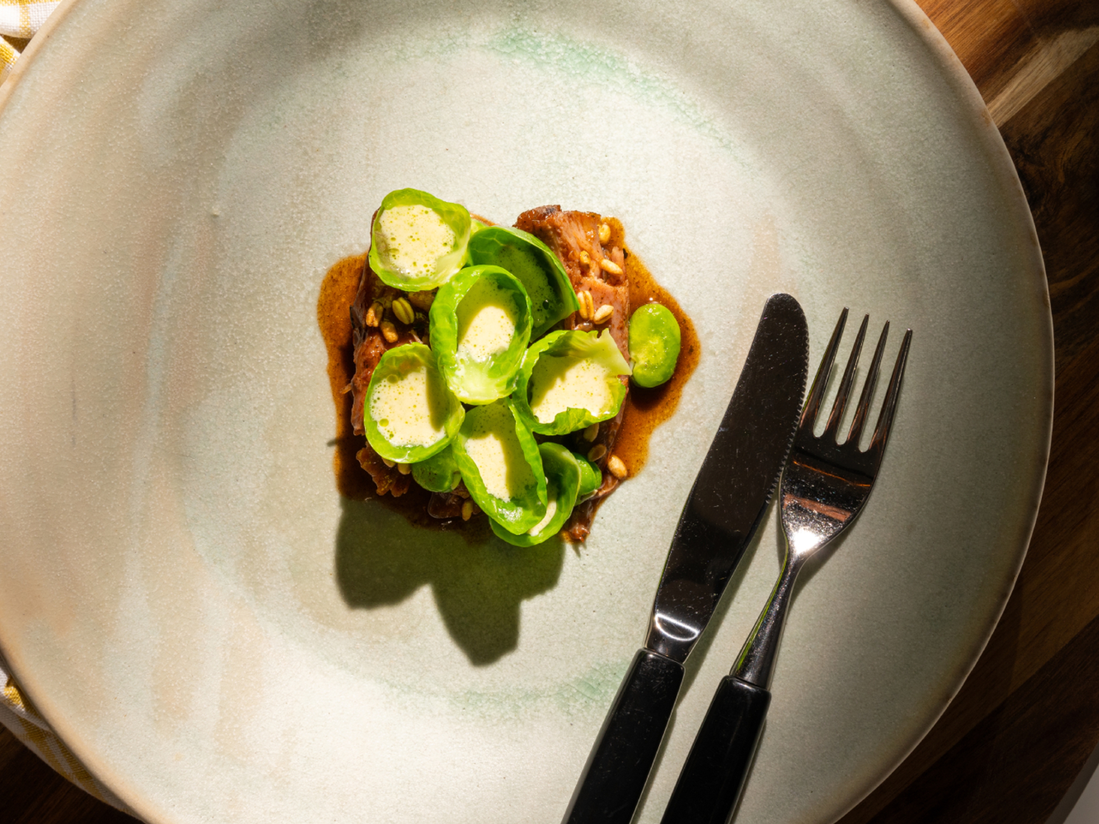 Braised lamb shanks with horseradish made by Tom Victor Gausdal