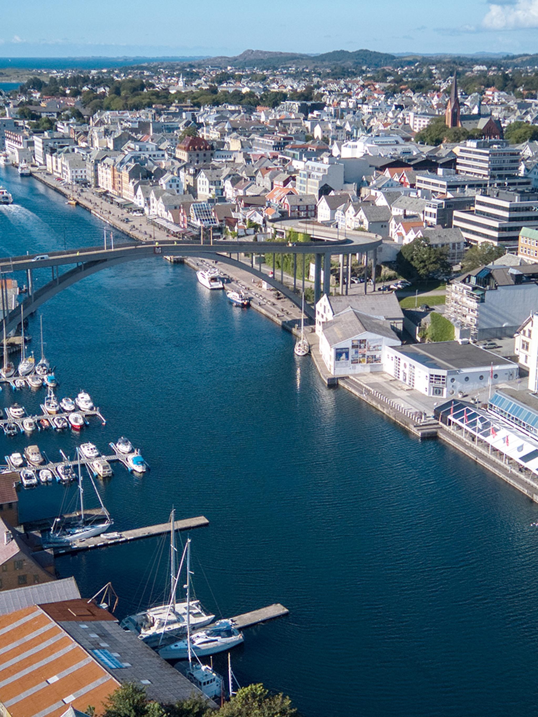 Haugesund city in Fjord Norway
