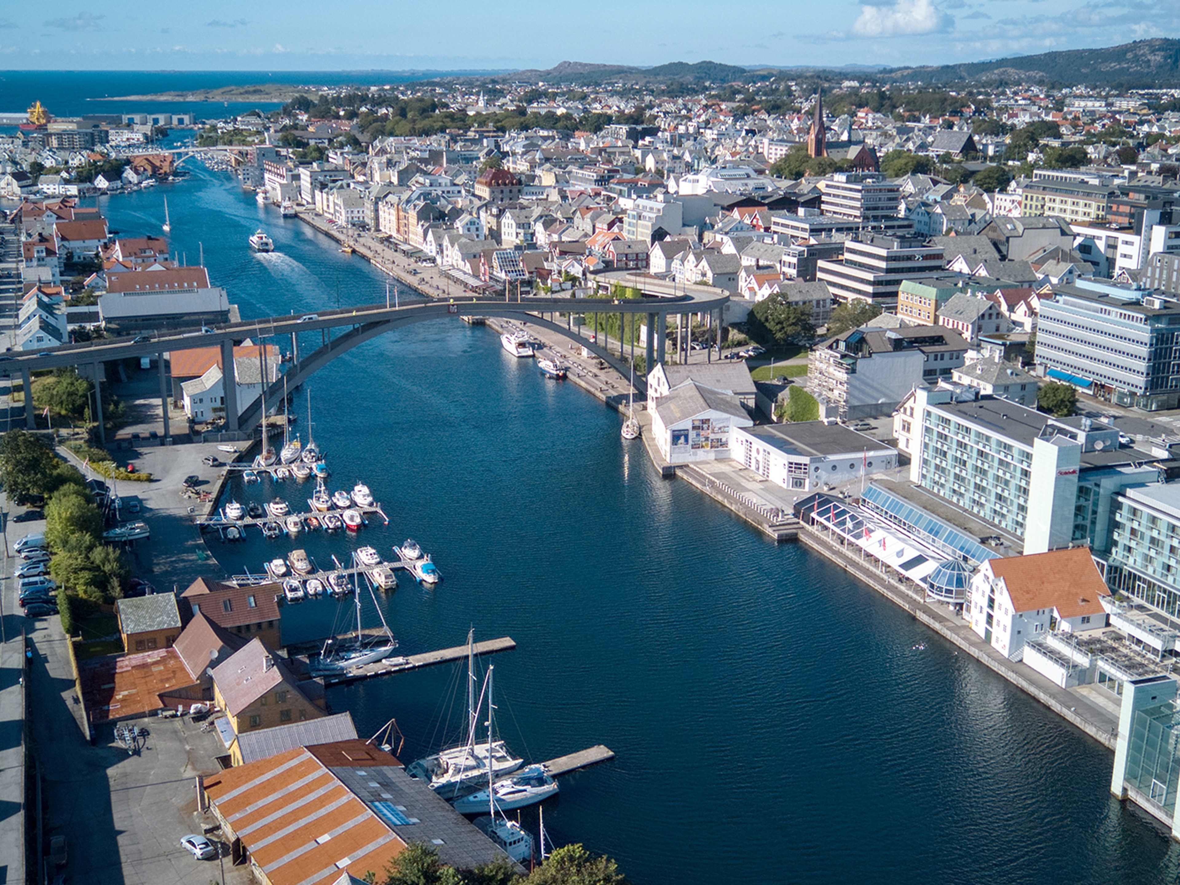 Haugesund city in Fjord Norway