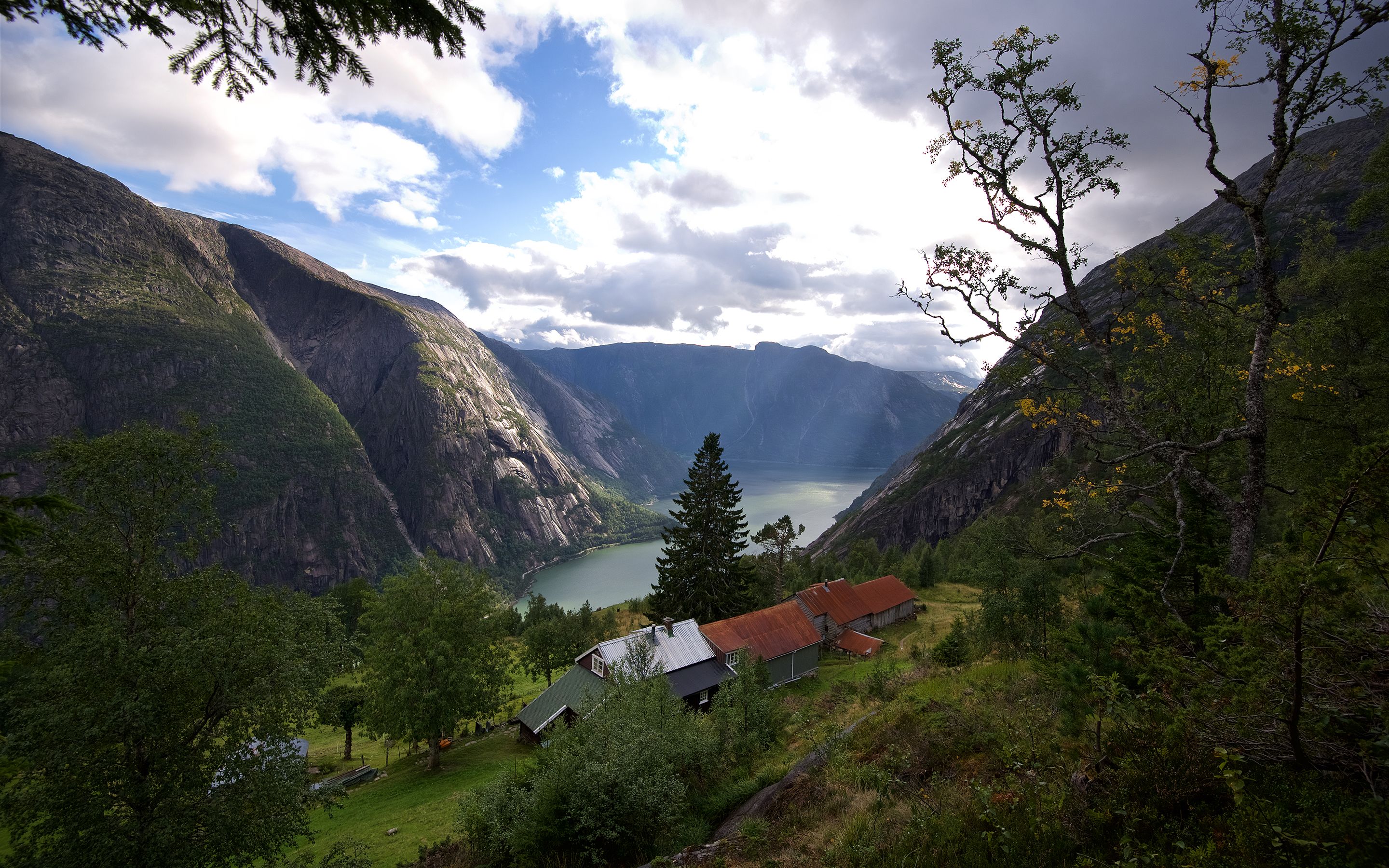 A farm on a mountainside