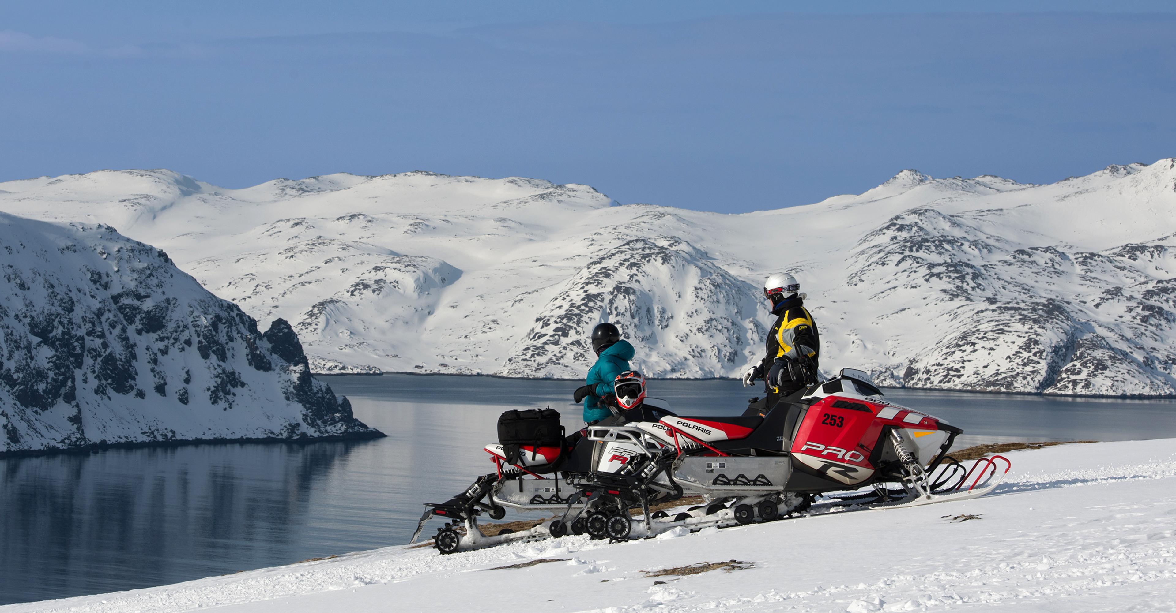Winter excursion with snowmobile to The North Cape
