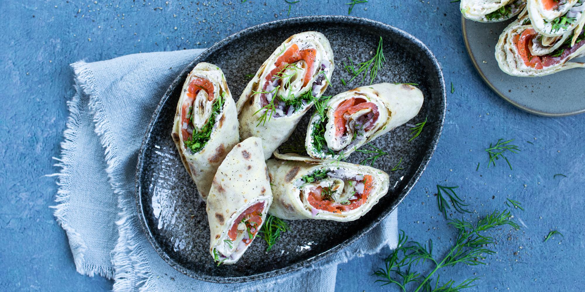 Lefserull med røkelaks