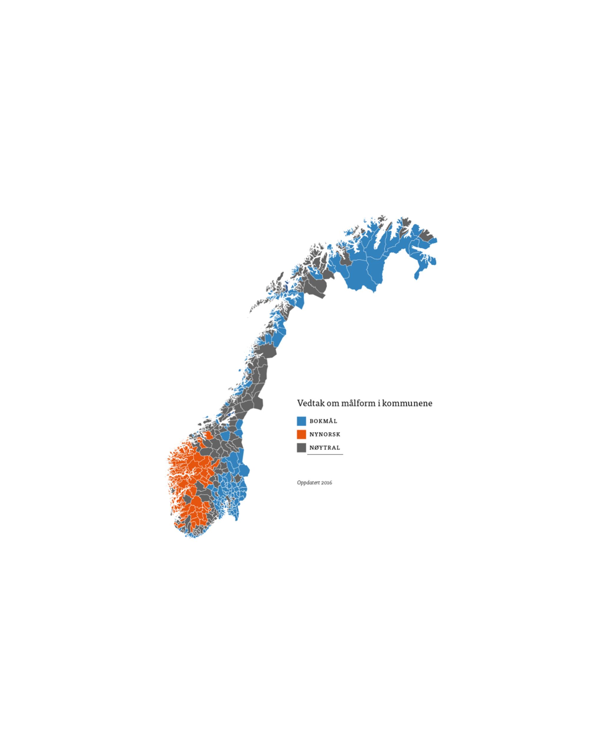 Map of languages users in Norway