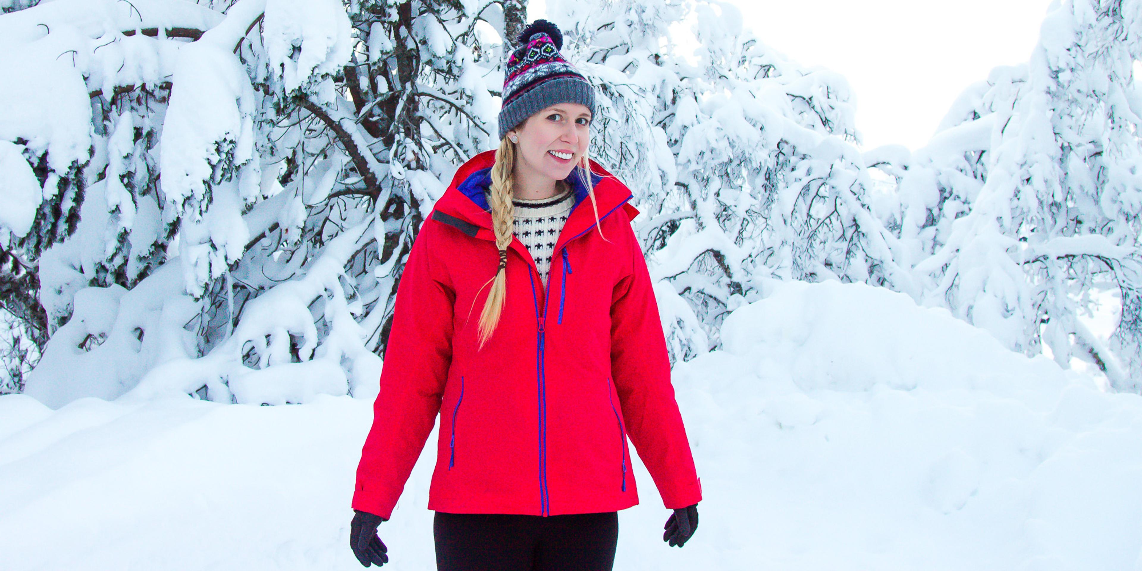 American Silvia Lawrence out in the snow