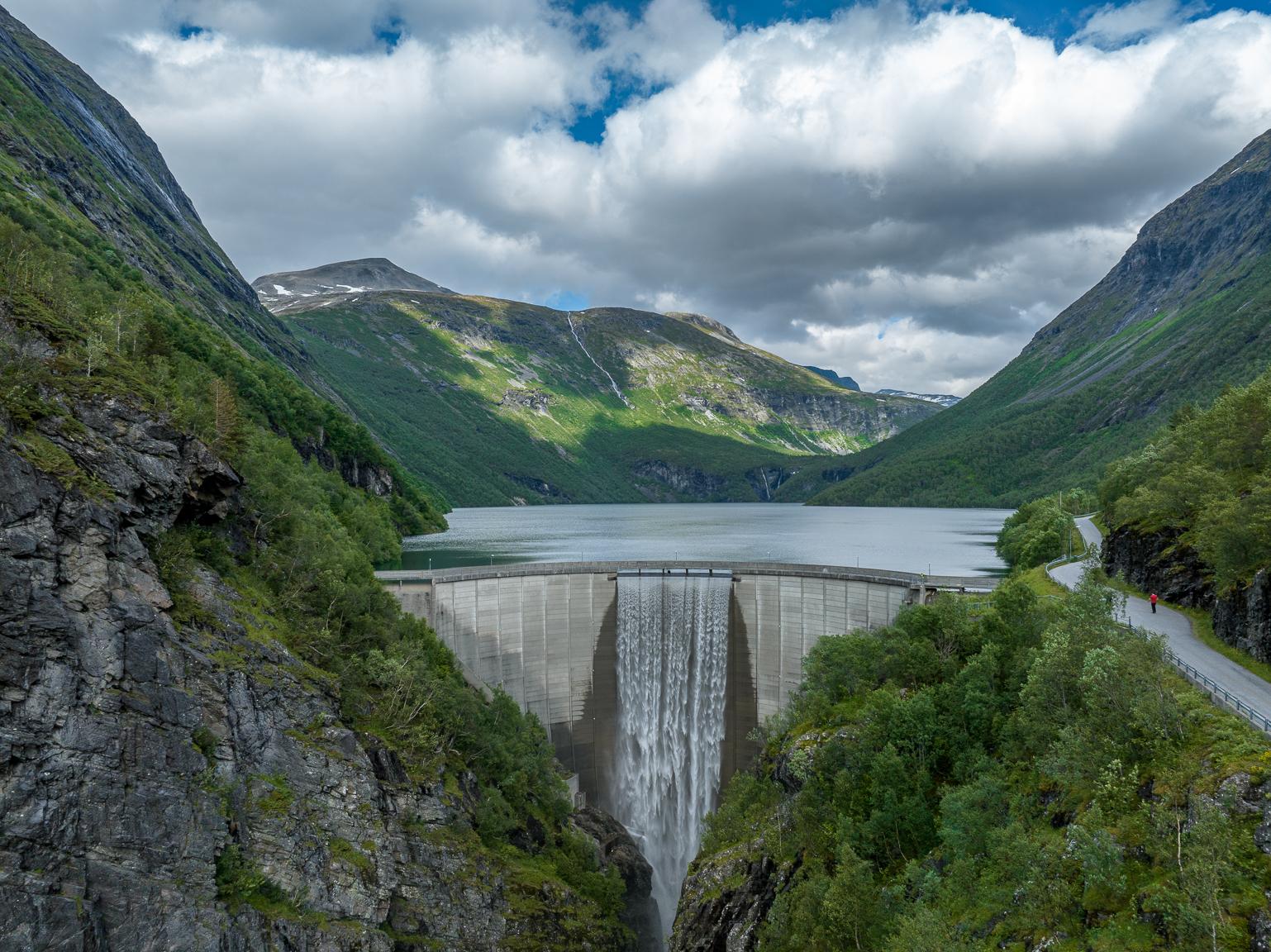 The Zakarias dam in Tafjord in Valldal, Fjord Norway