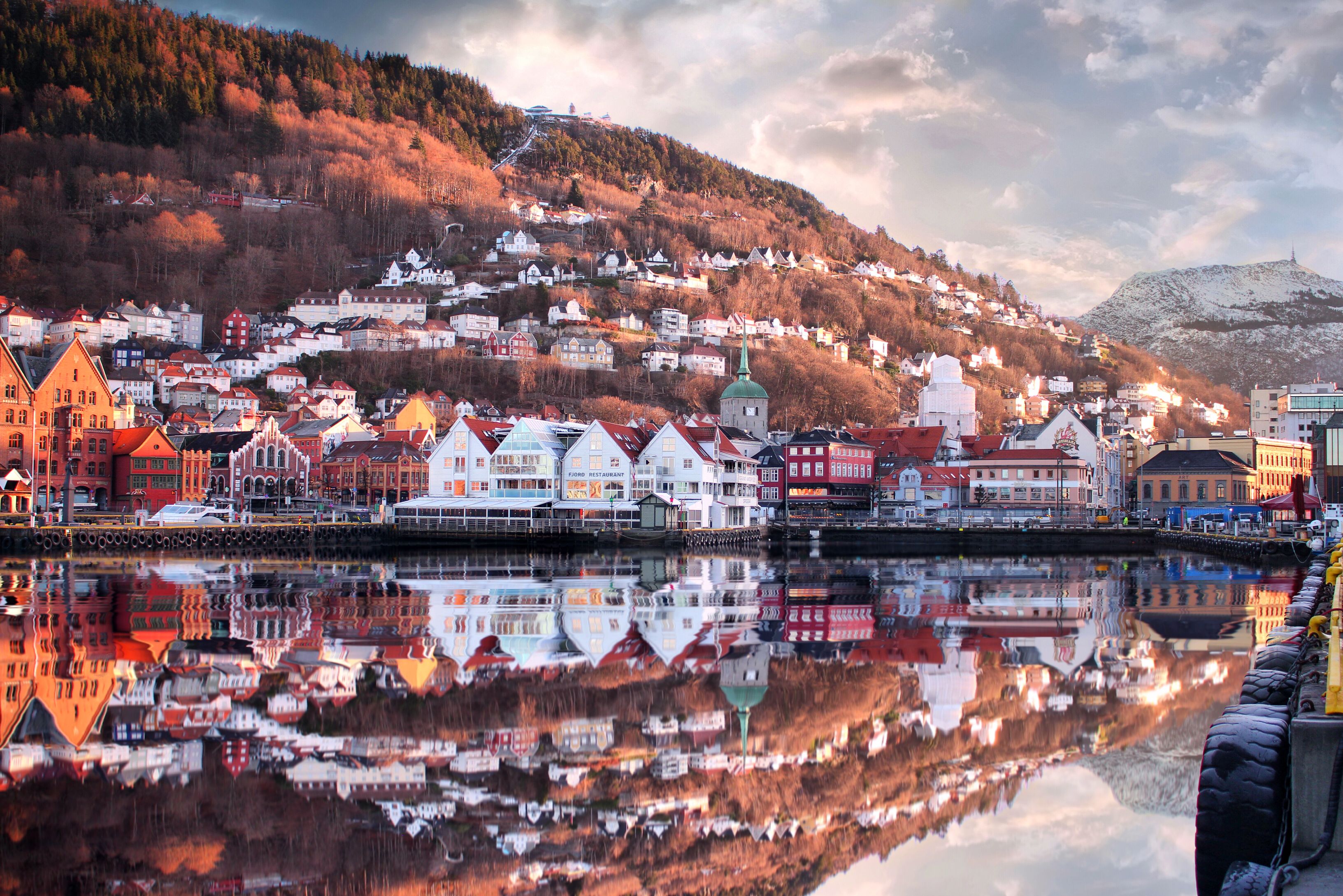 The UNESCO world heritage site Bryggen in Bergen, Fjord Norway