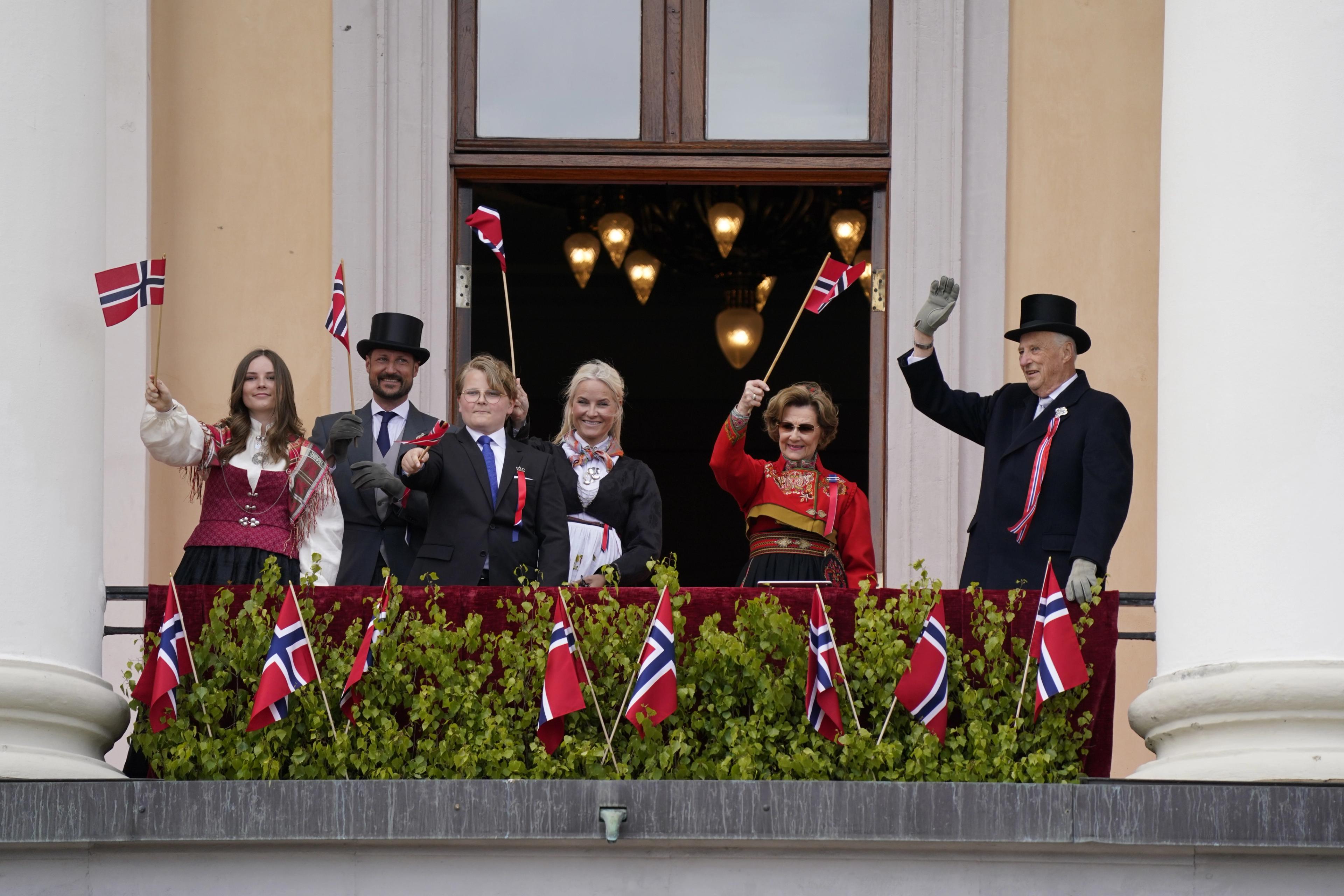 The Royal Family of Norway, at the Royal Palace balcony, 17th of May in 2021