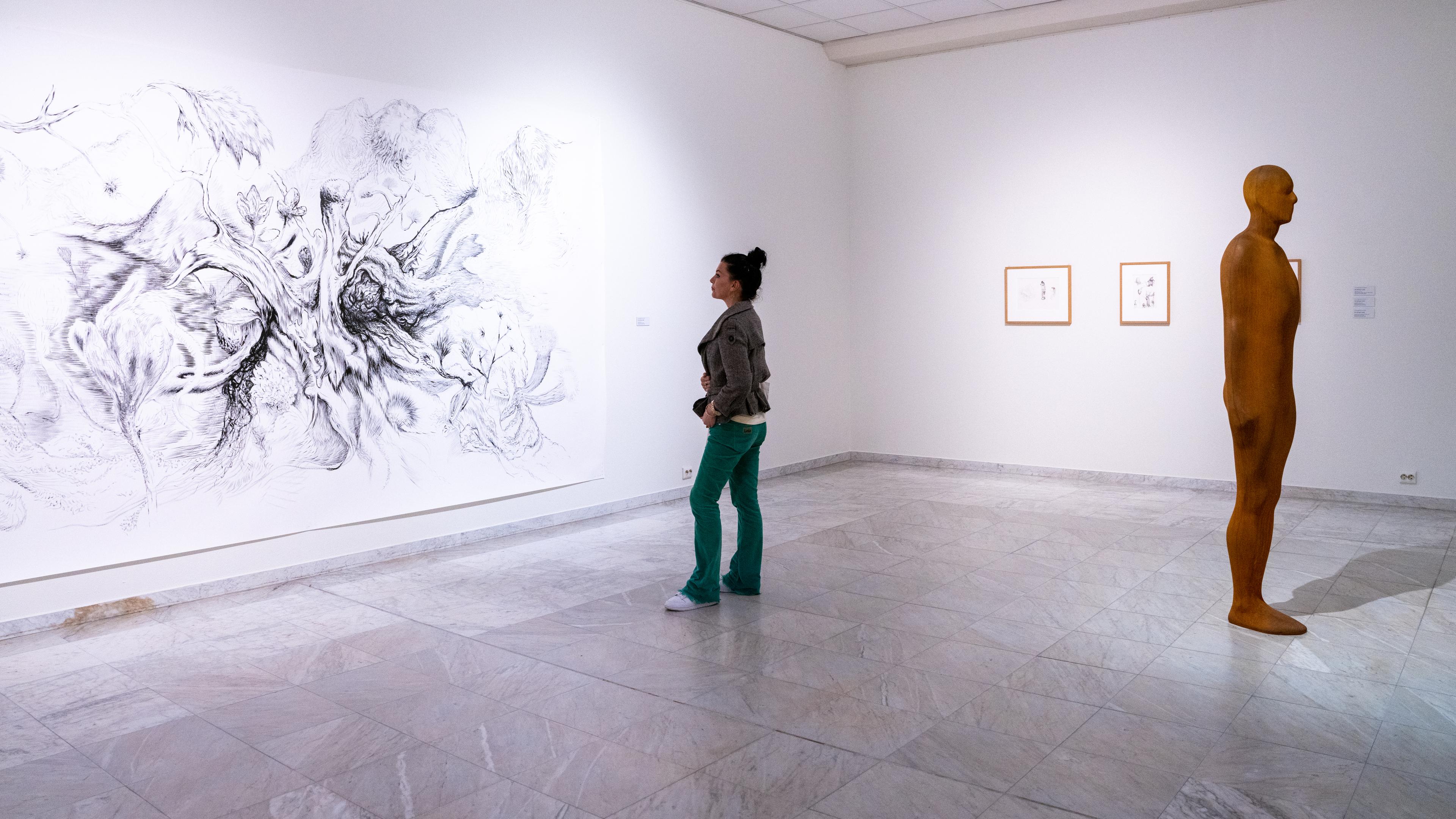 A women looks at art from at the Stavanger Kunstmuseum