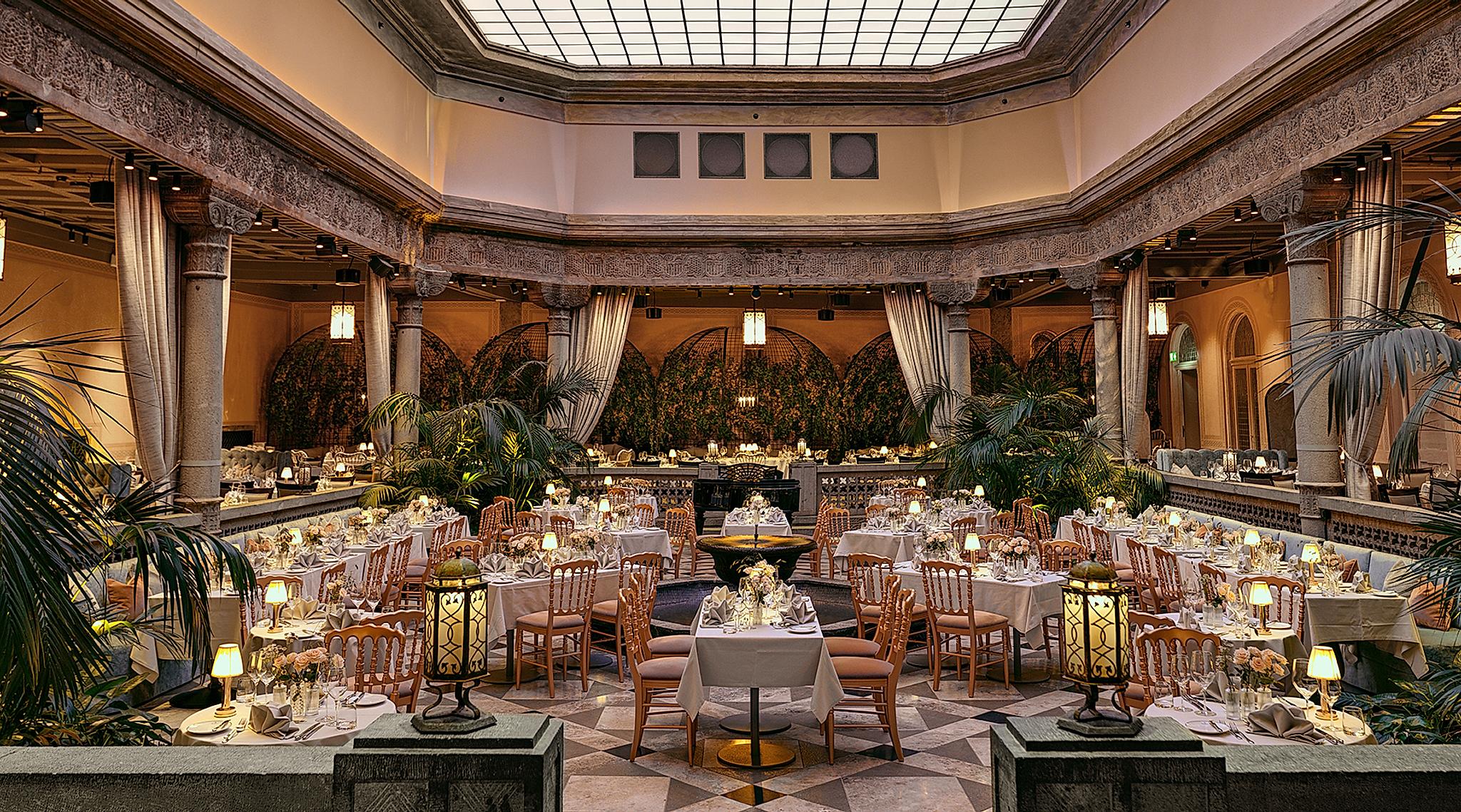 The iconic Palmehaven hall at exclusive Britannia Hotel in Trondheim, Norway