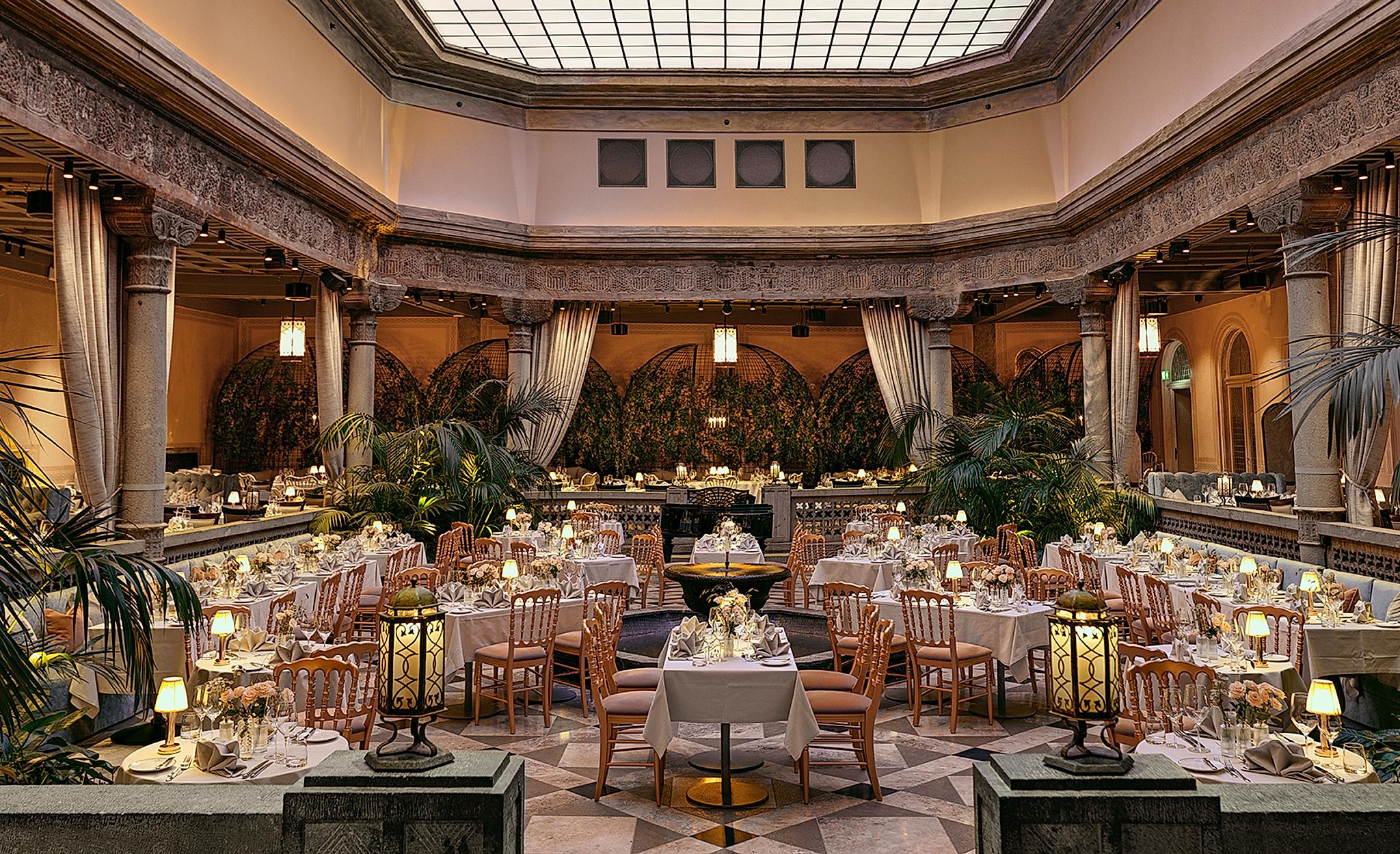 The iconic Palmehaven hall at exclusive Britannia Hotel in Trondheim, Norway