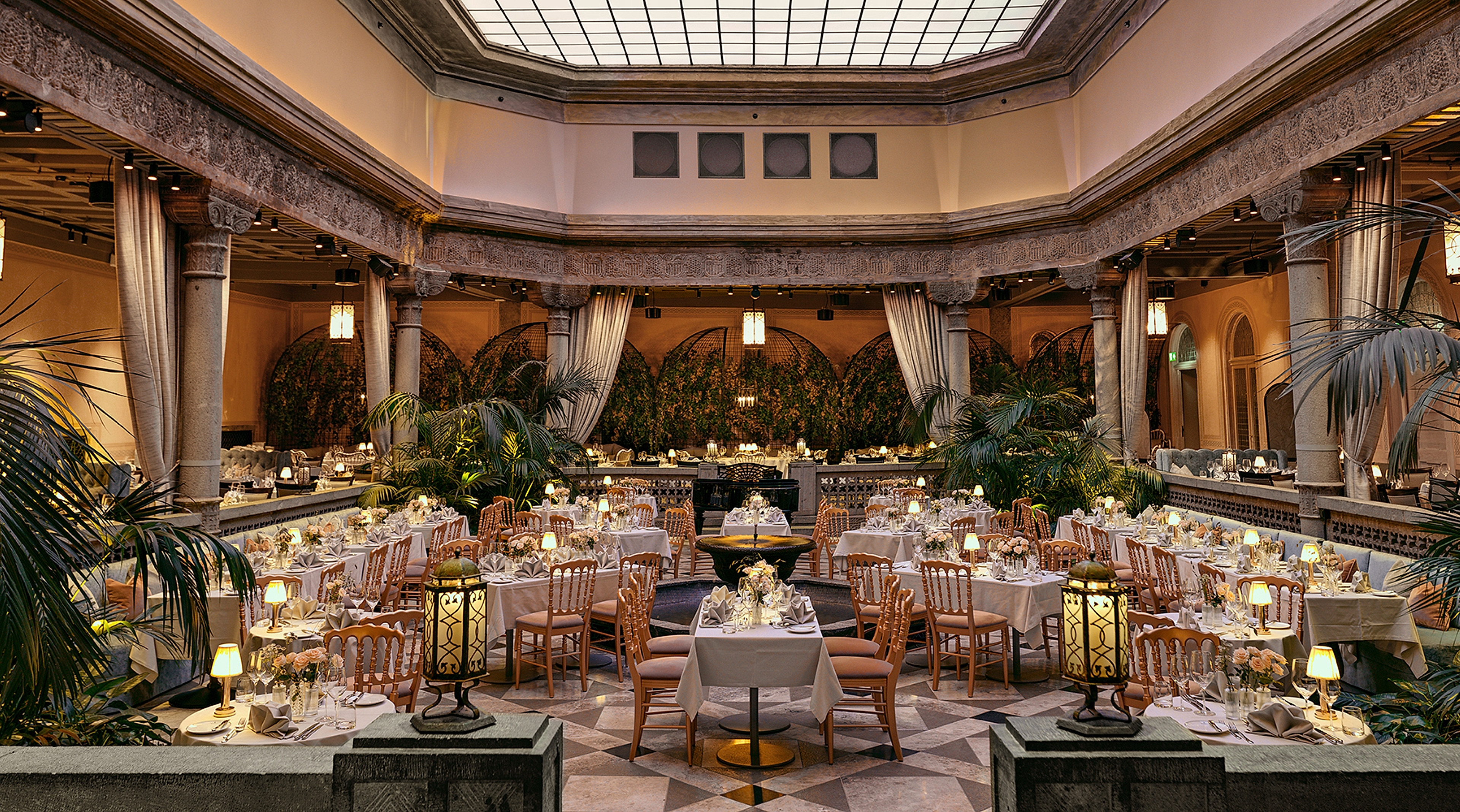 The iconic Palmehaven hall at exclusive Britannia Hotel in Trondheim, Norway