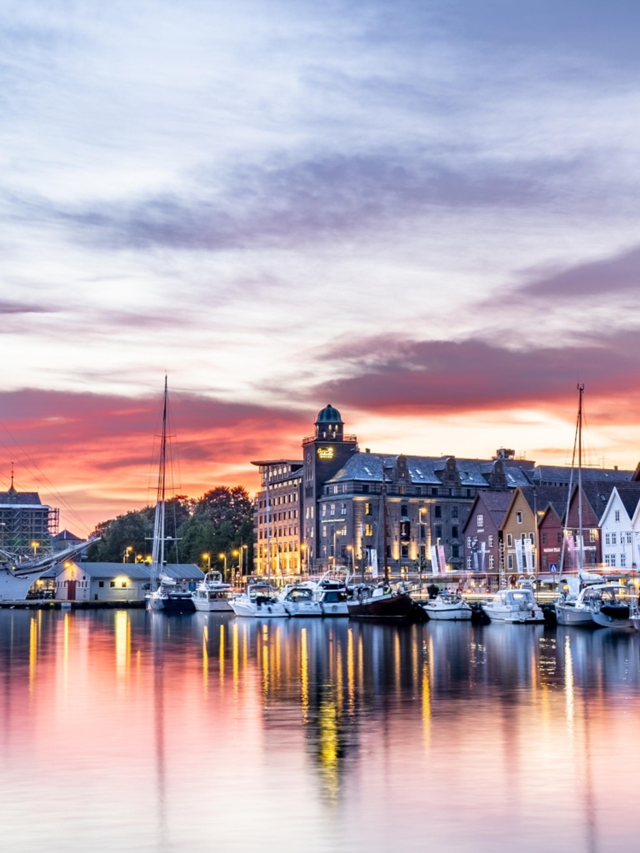 The UNESCO world heritage site Bryggen in Bergen, Fjord Norway