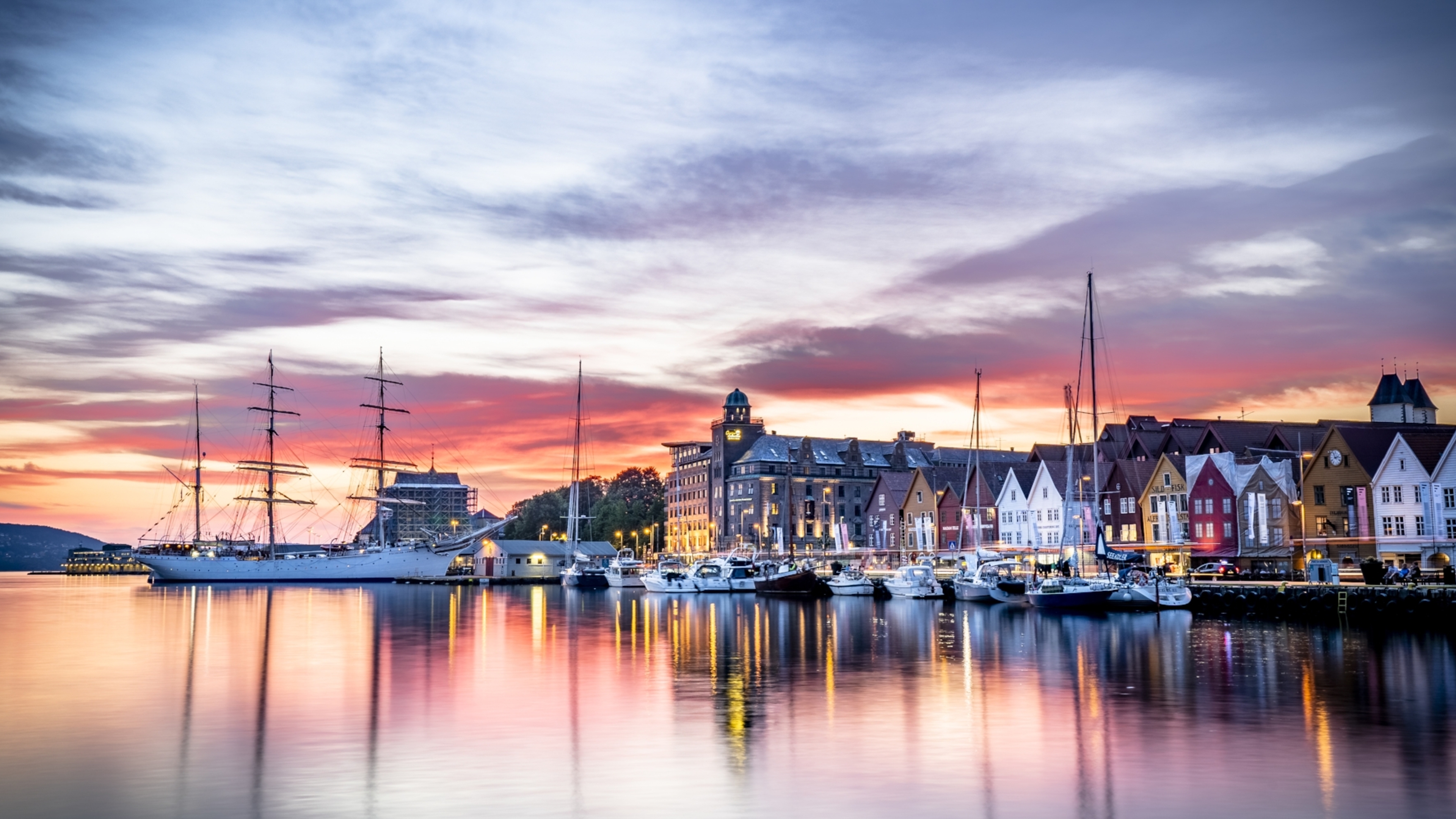 The UNESCO world heritage site Bryggen in Bergen, Fjord Norway