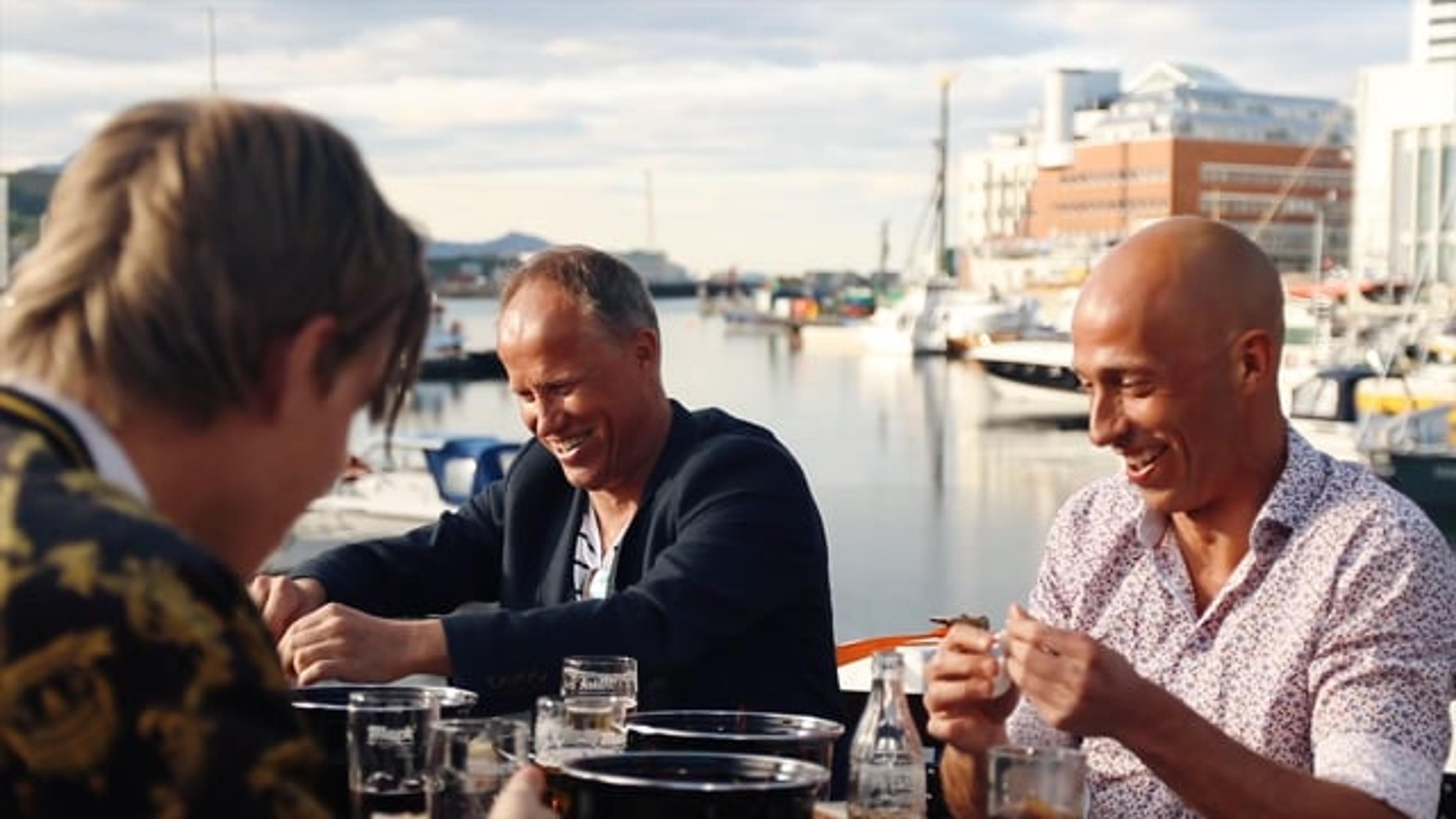 People enjoying food and ice cream in Bodø, Northern Norway