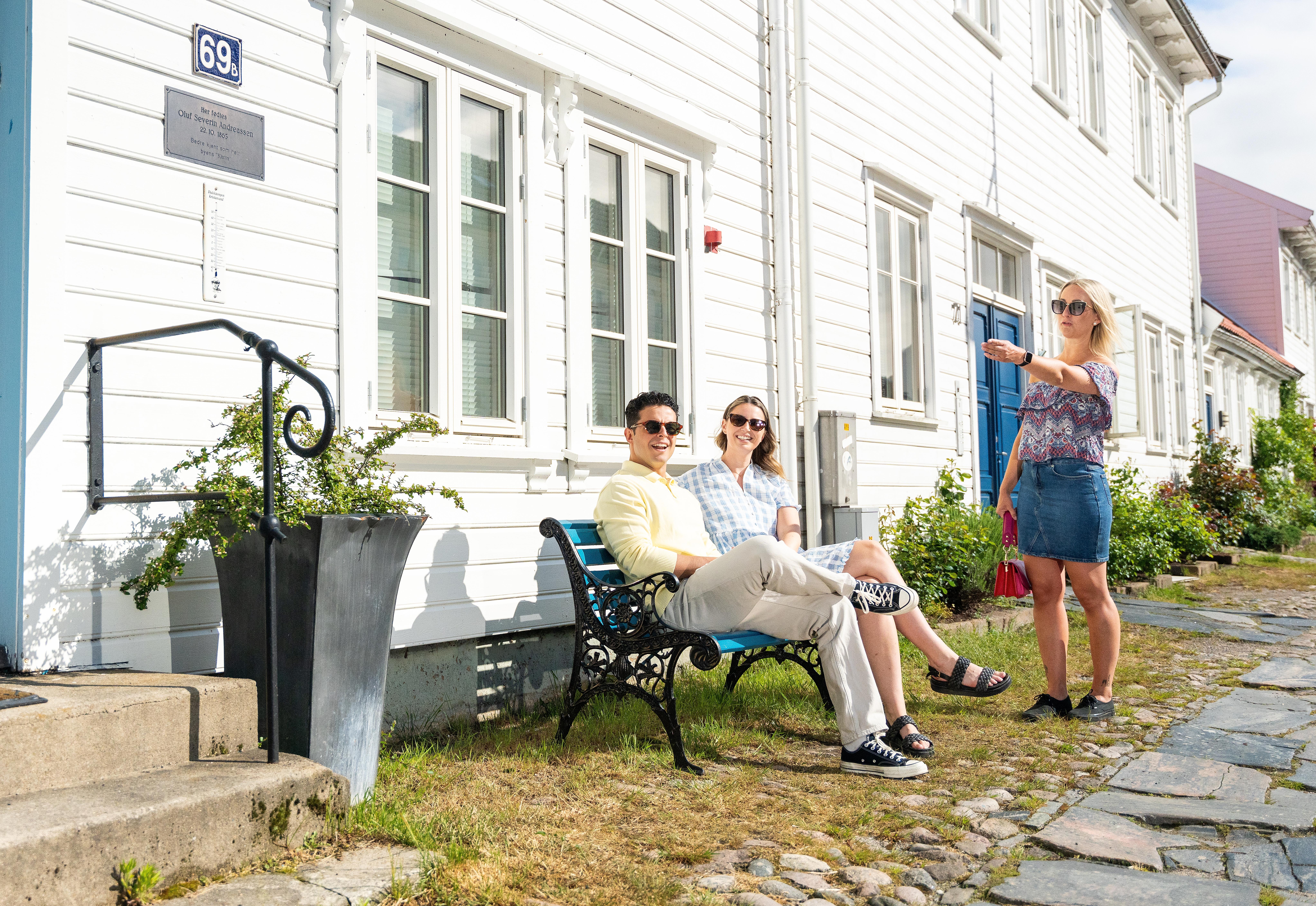 Three friends hanging in the Posebyen old town area in Kristiansand