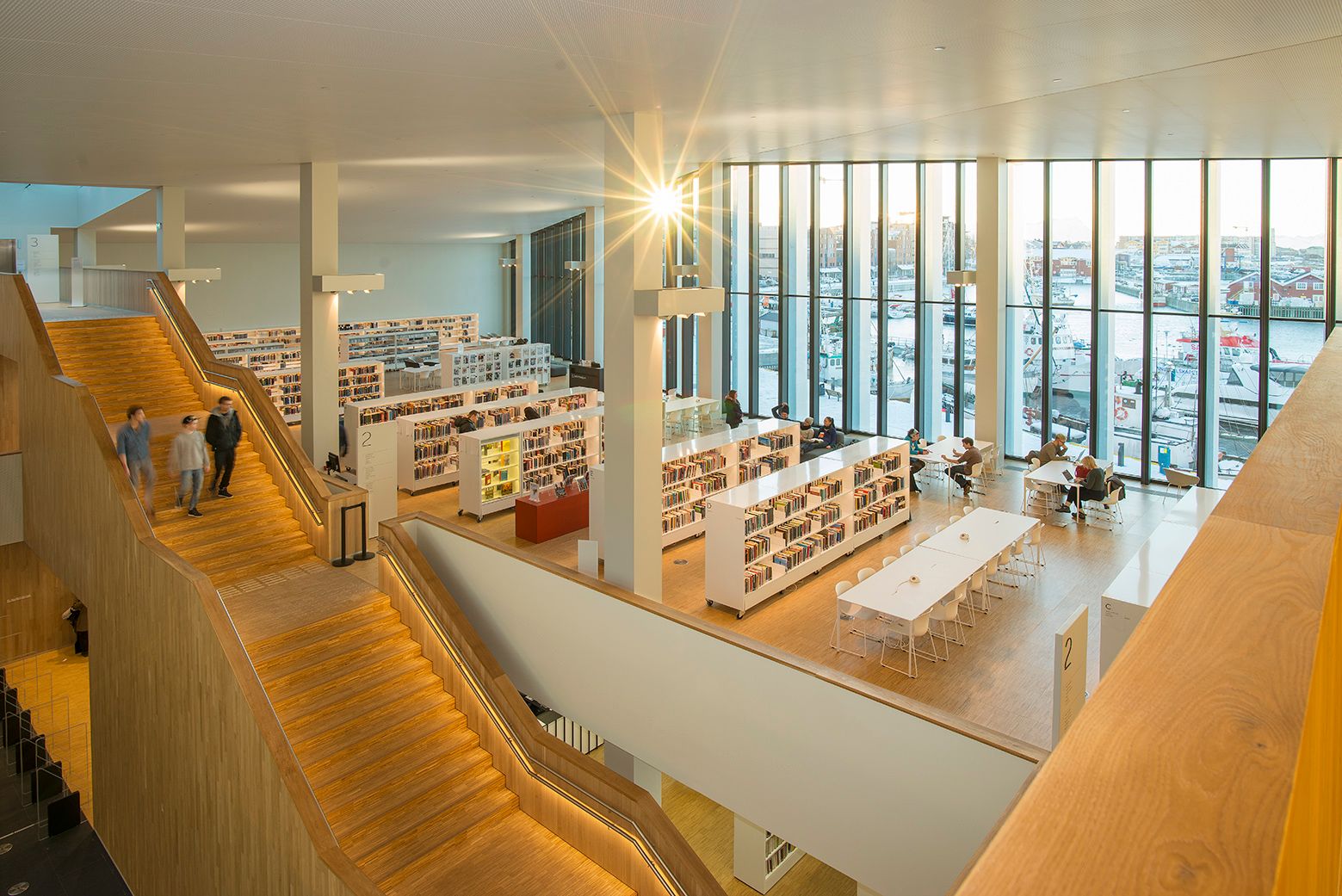 View on the inside of the Stormen bibliotek, Bodø, Northern Norway