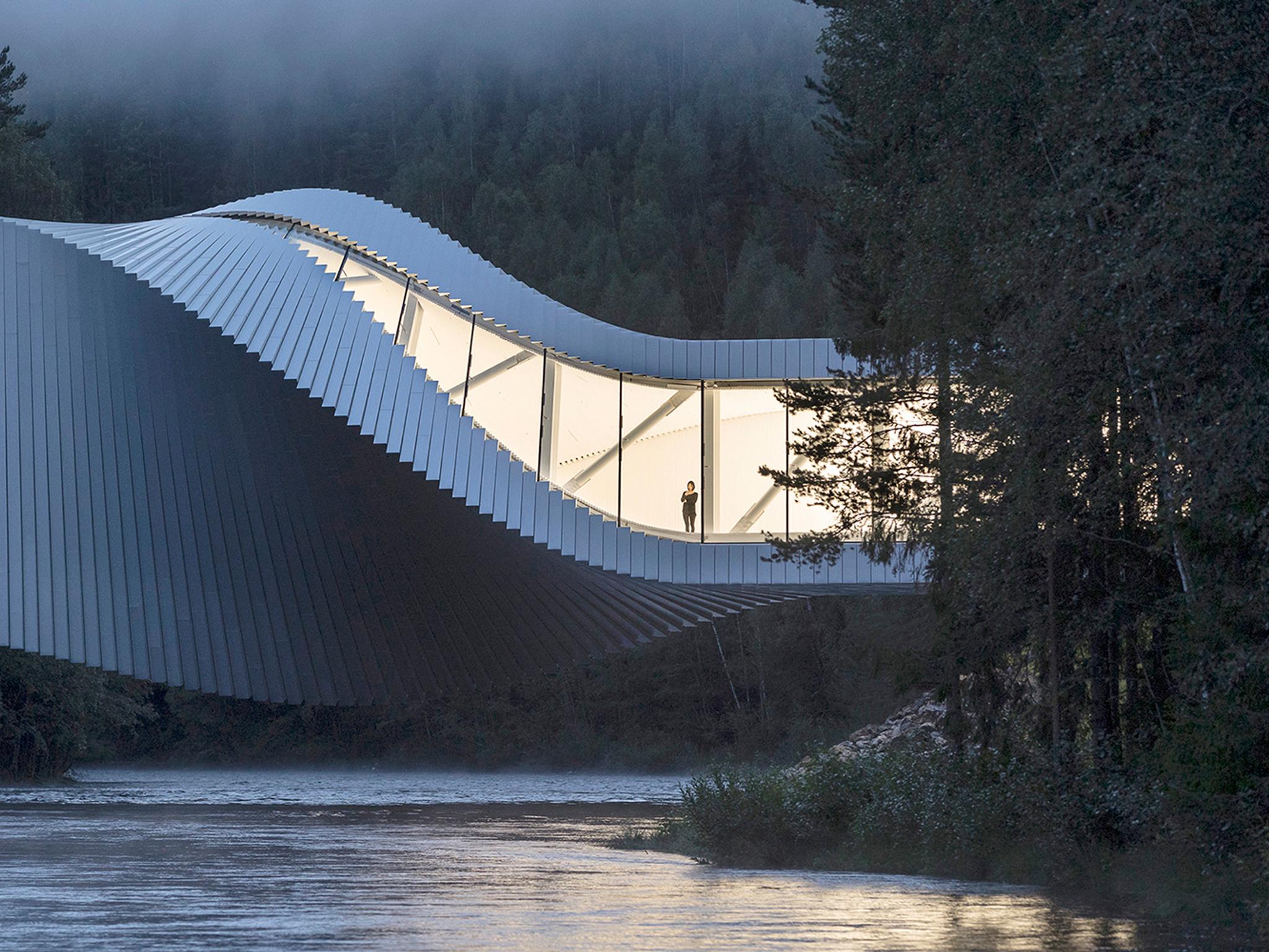 The Twist at the Kistefos Museum in Hadeland - Norway’s new art destination - surrounded by dense forest