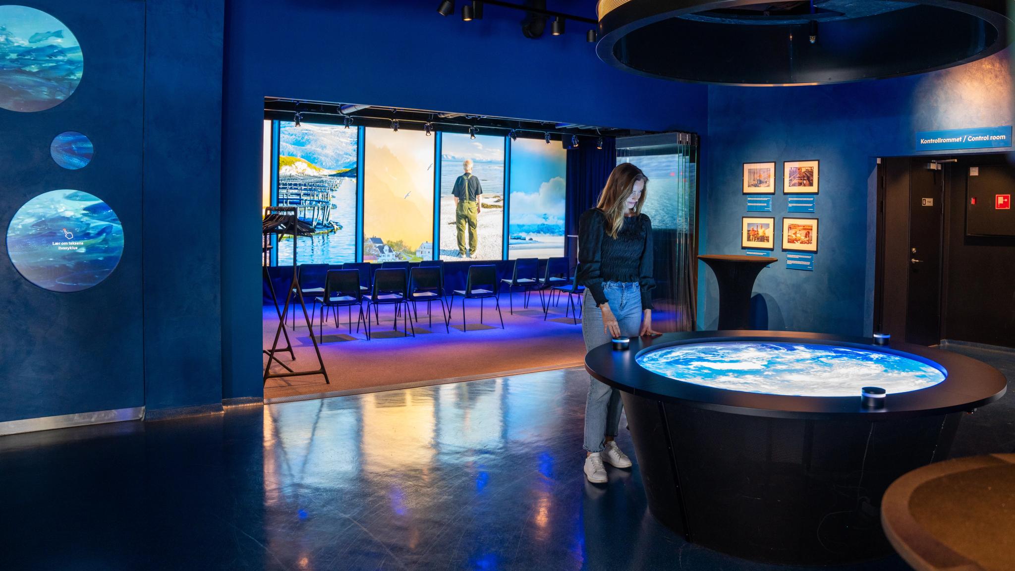 Woman at the Salmon Science Center at Tjuvholmen, Oslo