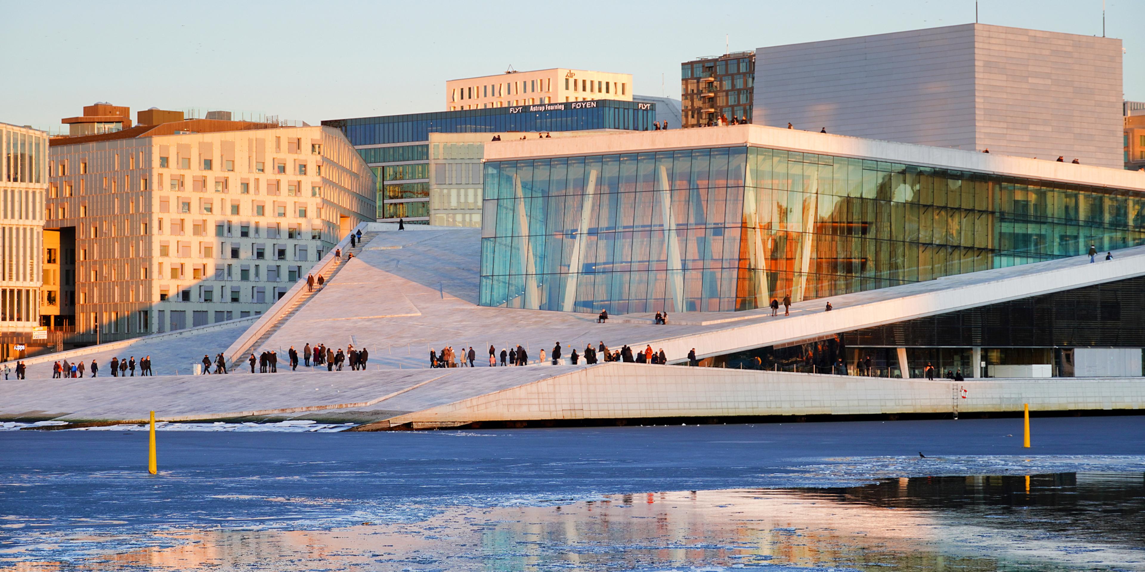 Oslo opera house in Winter.