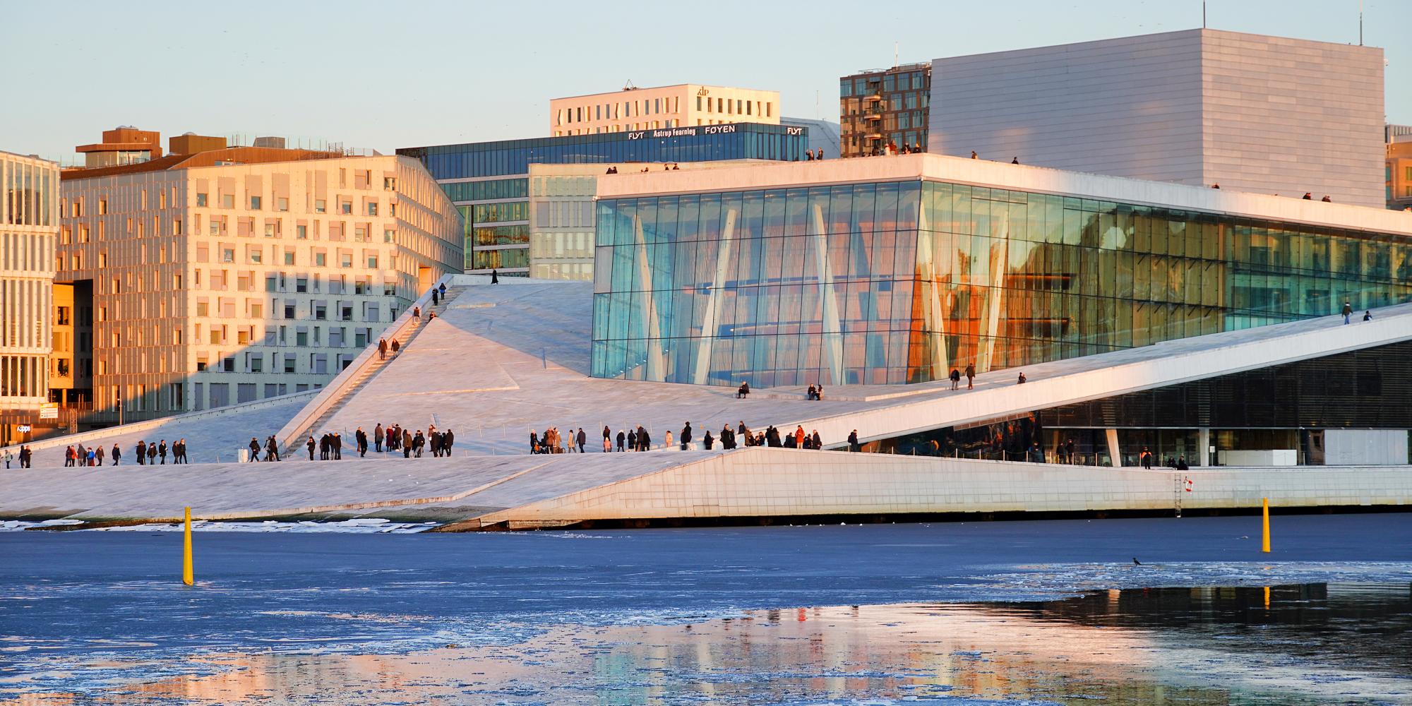 Oslo opera house in Winter.