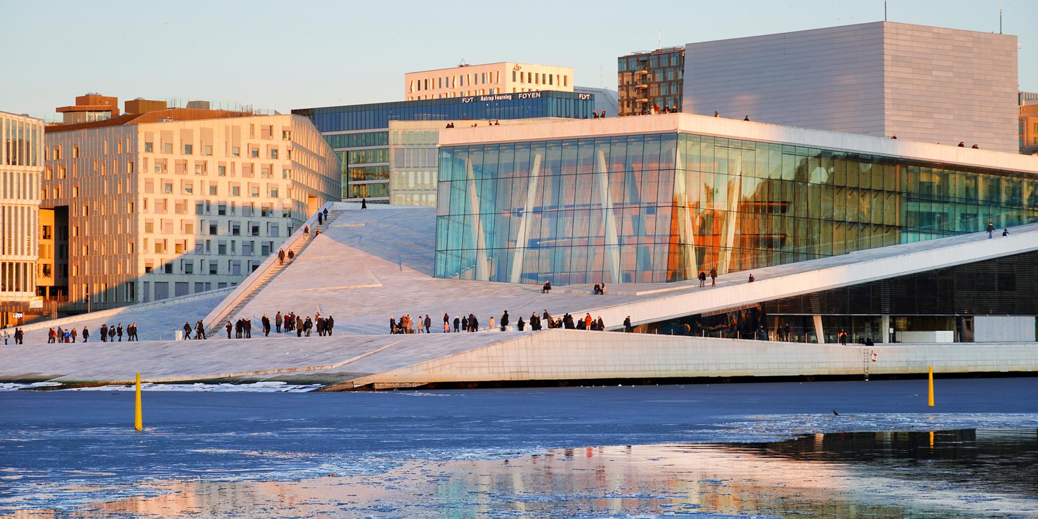 Oslo opera house in Winter.